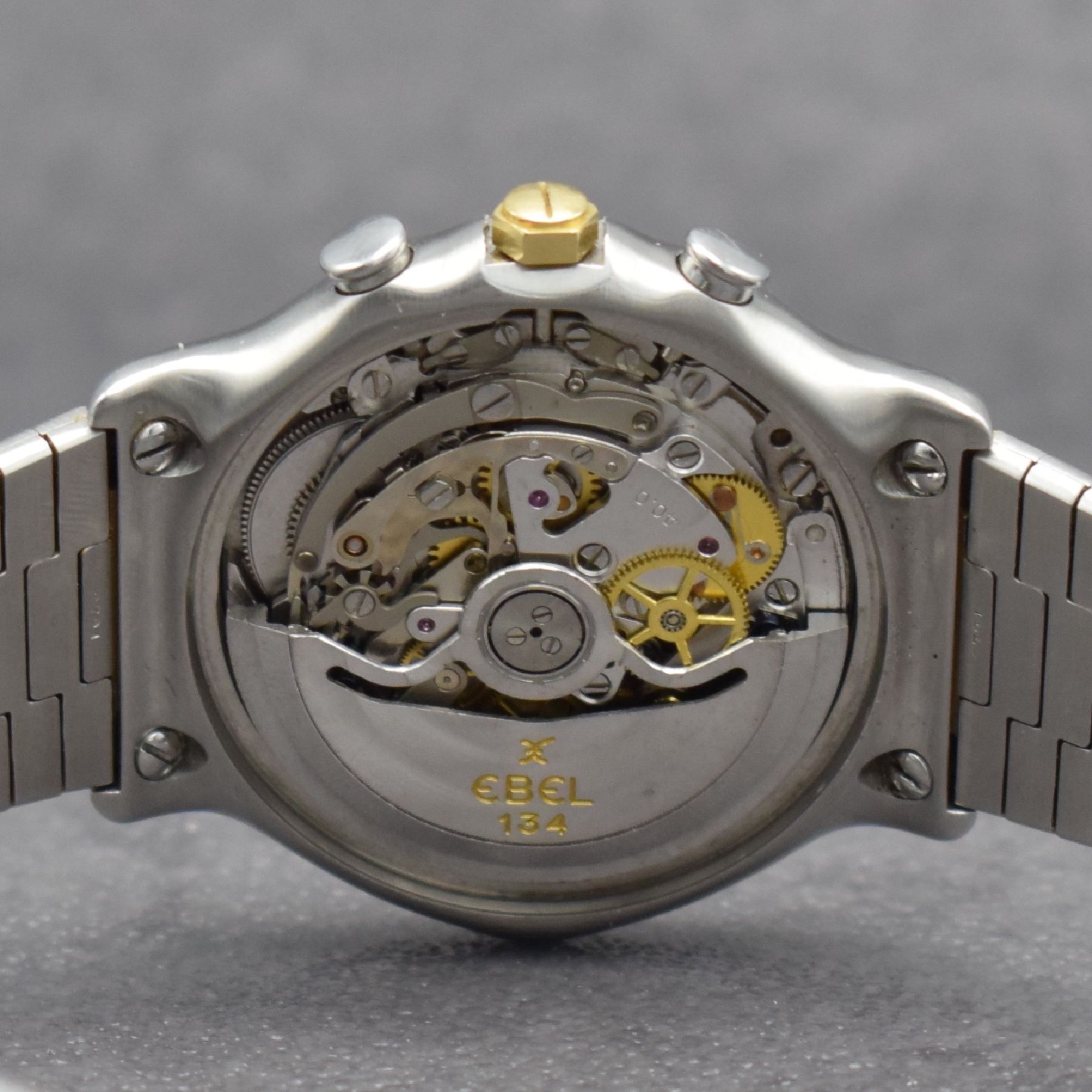 Detail g: EBEL Herrenchronograph mit El Primero Werk in Stahl/Gold Referenz 1134901, Schweiz um 1990, Automatik, Boden aufgedr., orig. Wellengliederband m. ...