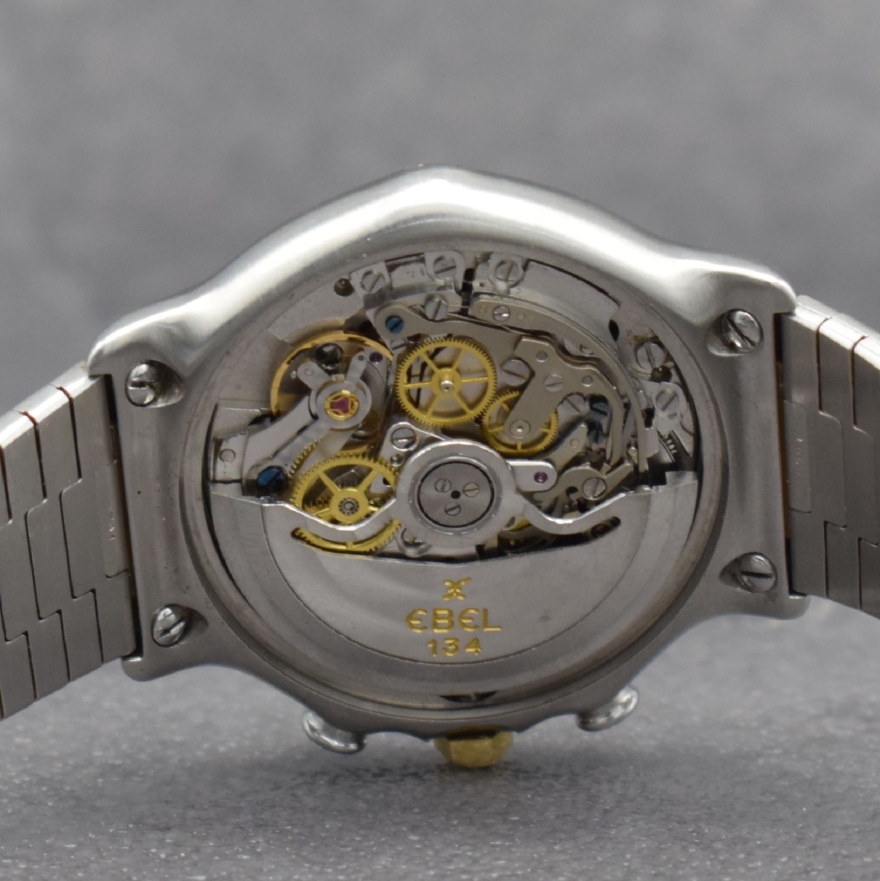 Detail h: EBEL Herrenchronograph mit El Primero Werk in Stahl/Gold Referenz 1134901, Schweiz um 1990, Automatik, Boden aufgedr., orig. Wellengliederband m. ...