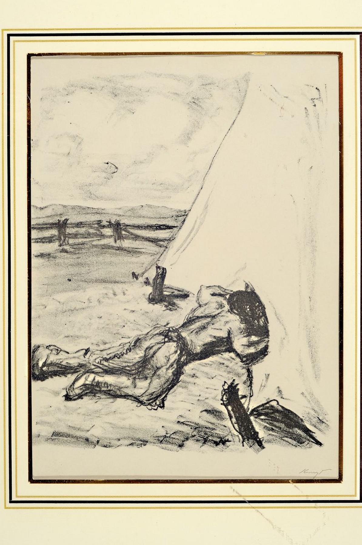 Detail l: Max Slevogt, 1868-1932, zwei Lithographien aus Lederstrumpf, beide handsigniert, je ca. 17x13cm, PP