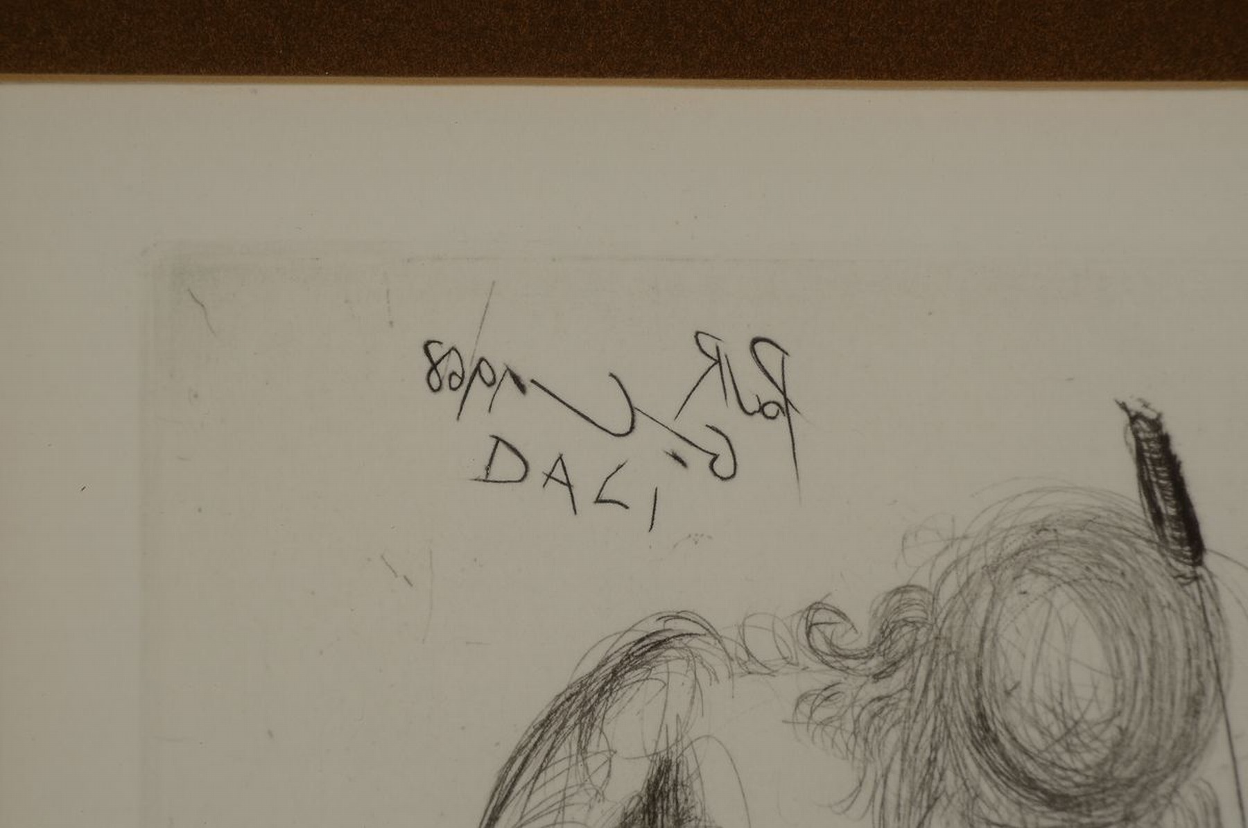 Detail a: Salvador Dali, 1904-1989, Narcisse, Radierung aus der Folge: Quinze gravures von 1968, aus der Auflage für Collectors Guide USA, in der Platte ...