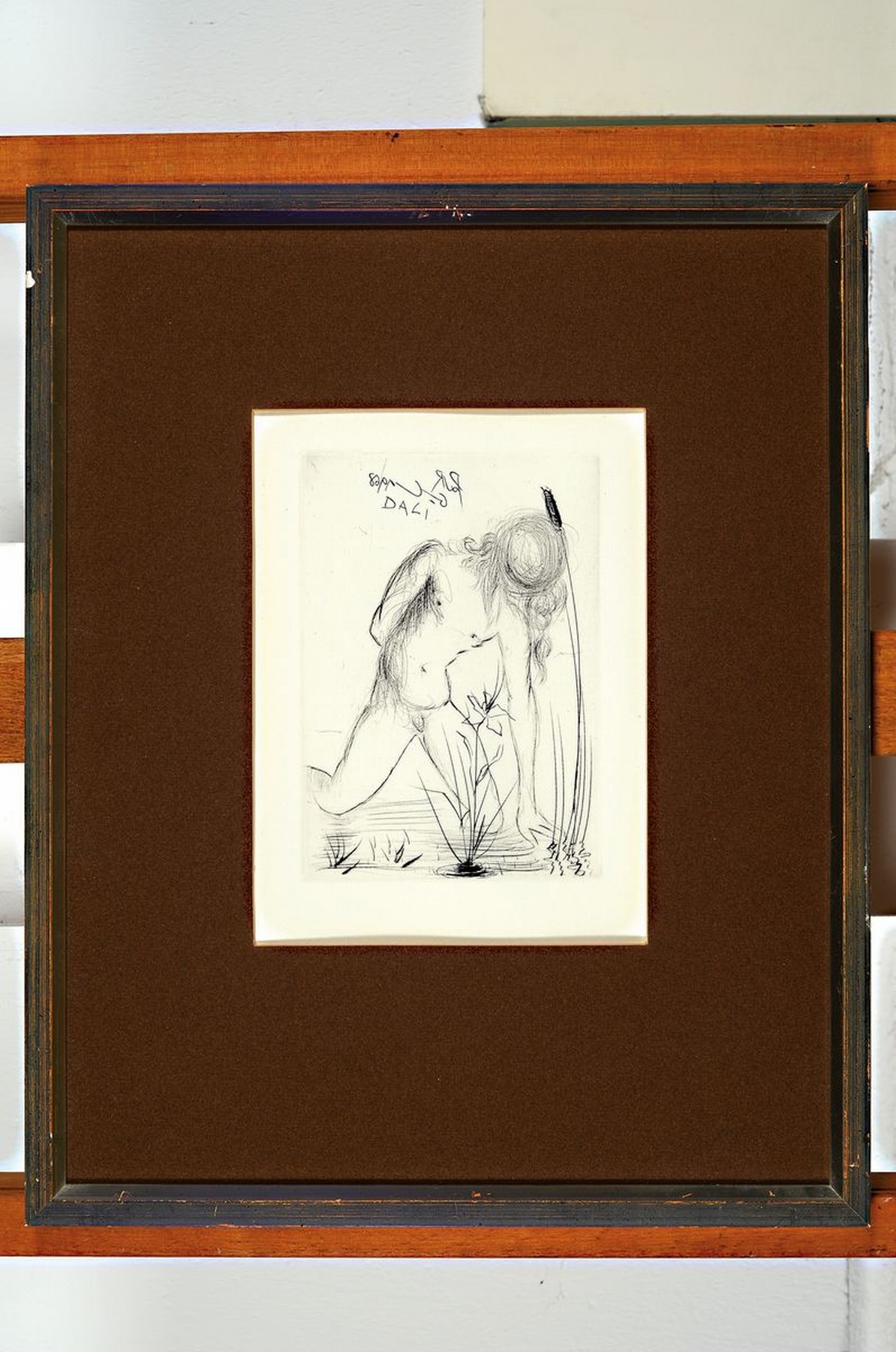 Detail k: Salvador Dali, 1904-1989, Narcisse, Radierung aus der Folge: Quinze gravures von 1968, aus der Auflage für Collectors Guide USA, in der Platte ...