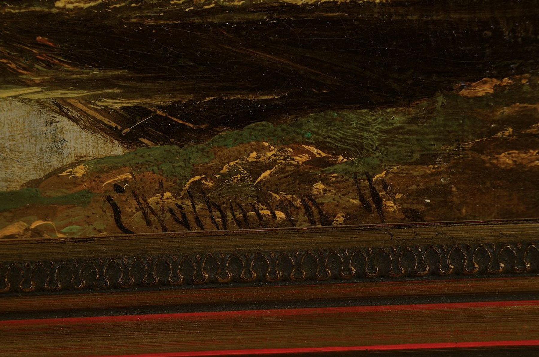 Detail a: Ernest Walbourne, 1872 Inglaterra - 1927, Mühlenlandschaft mit Landarbeitern, Öl/ Lwd, re. und signiert, ca. 50 x 76 cm, Holzrahmen l. best., ca. ...