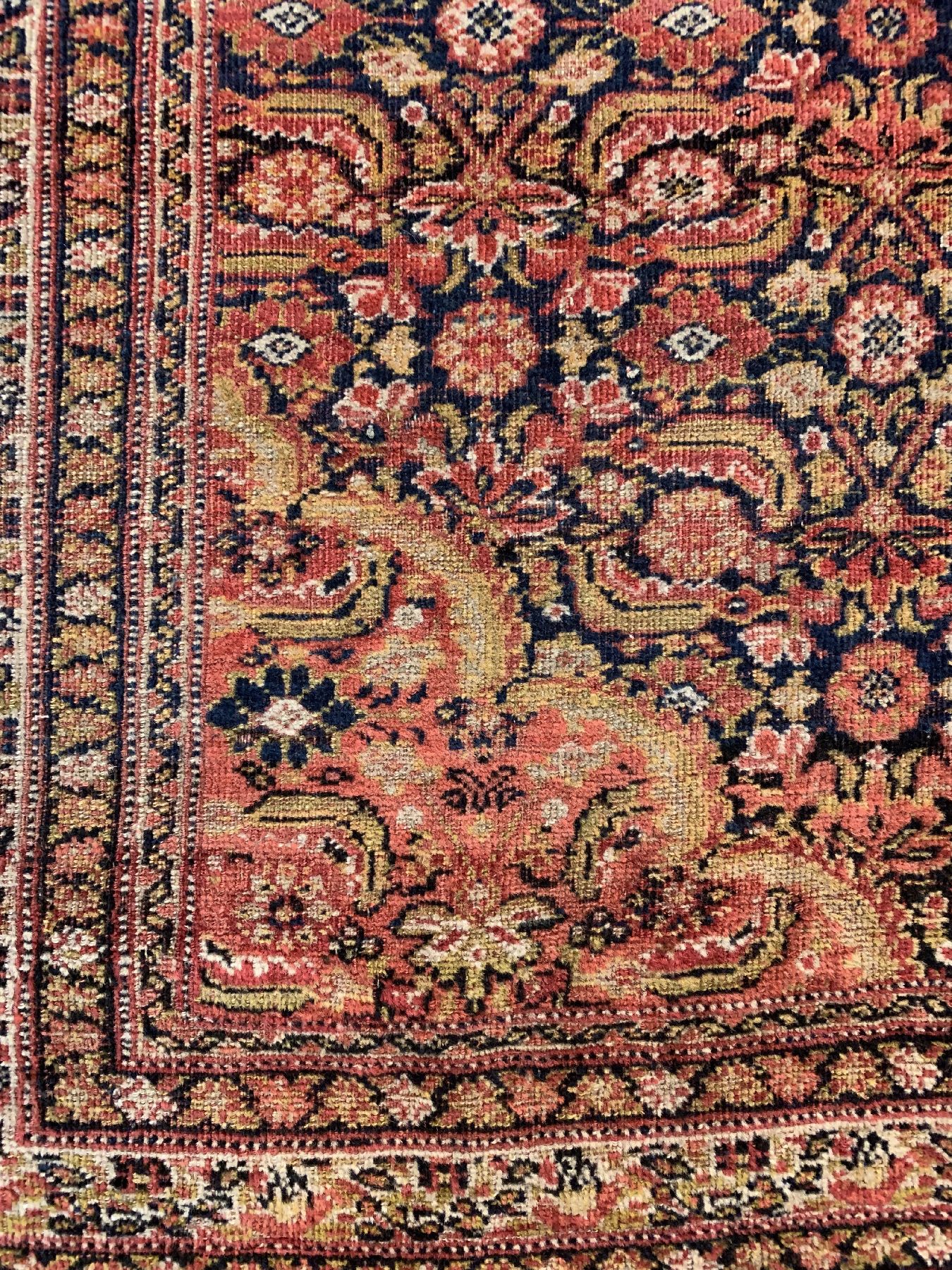Detail b: Nomadenteppich Fars Region, Persien, Ende 19.Jhd., Wolle geknüpft auf Wolle , ca, 190 x 134 cm,EHZ:3(gleichmässig dünner Flor).