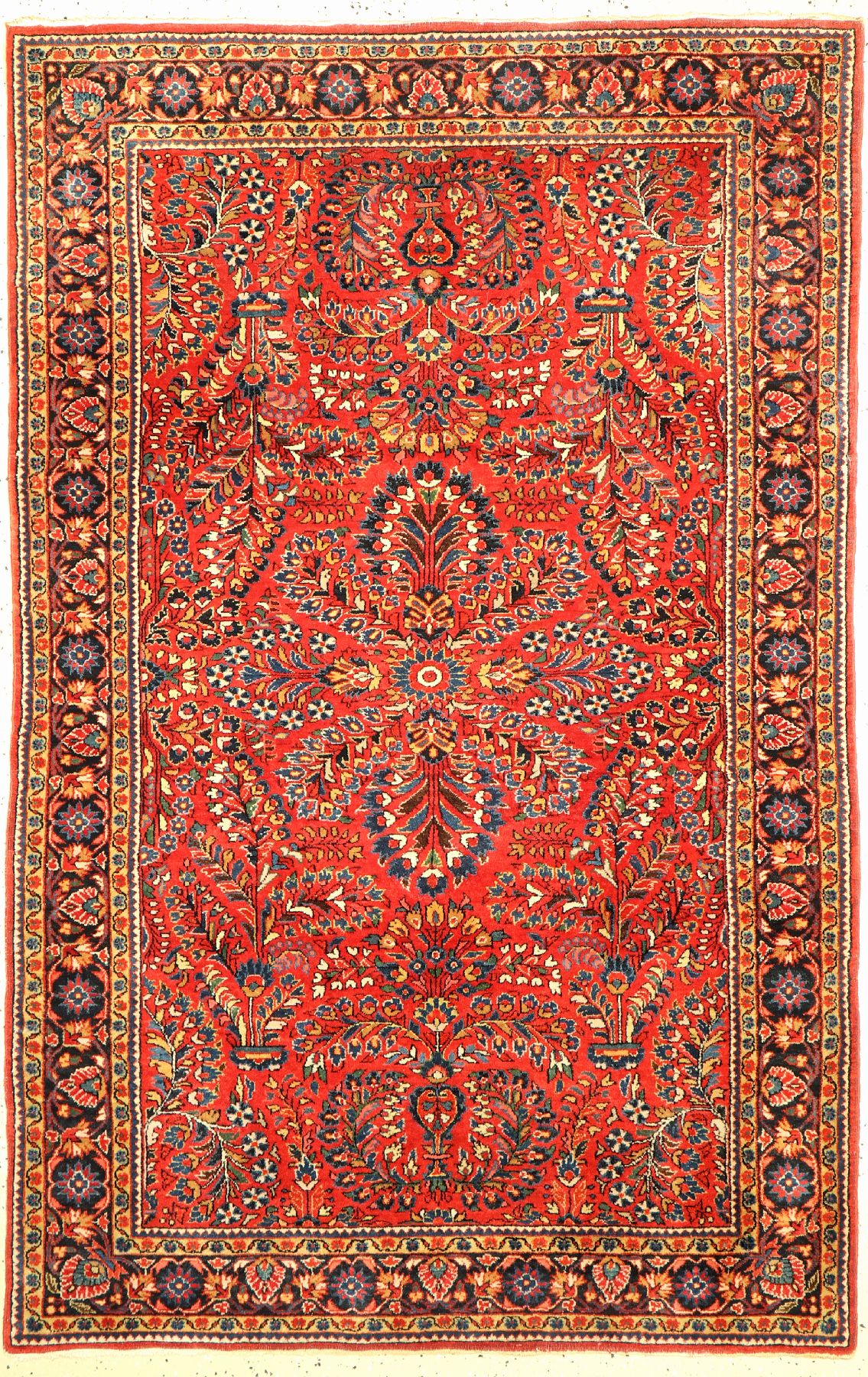 US-Re Import Sarogh fein, Persien, um 1940, Korkwolle geknüpft auf Baumwolle, ca.197 x 125 cm, EHZ:2(Sehr guter Zustand).