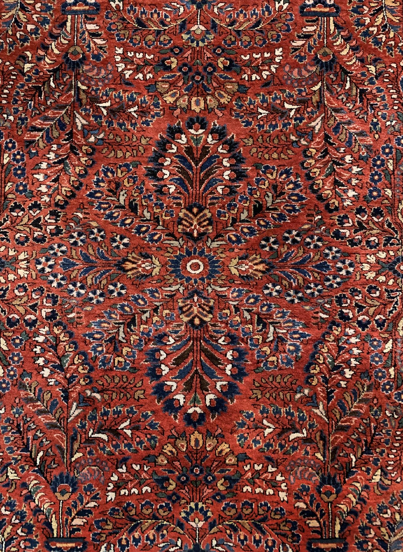 Detail a: US-Re Import Sarogh fein, Persien, um 1940, Korkwolle geknüpft auf Baumwolle, ca.197 x 125 cm, EHZ:2(Sehr guter Zustand).