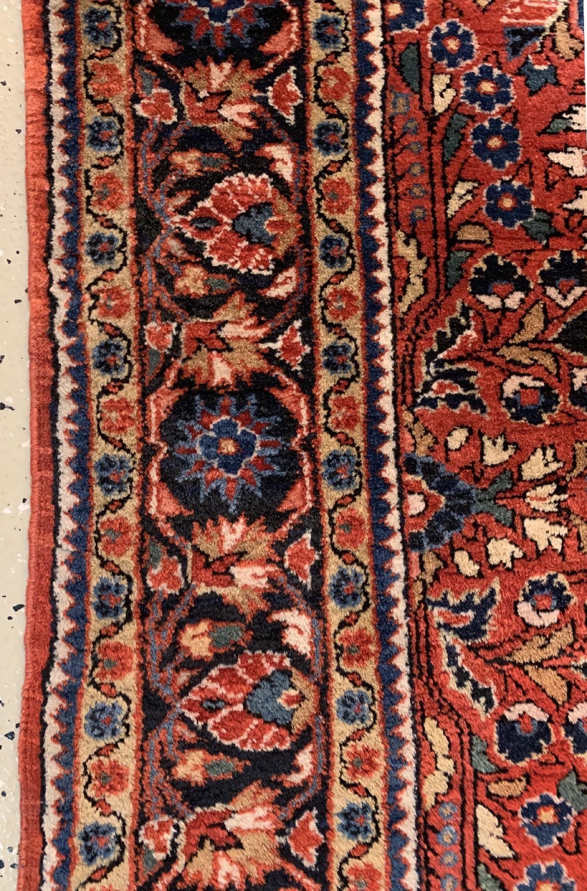 Detail c: US-Re Import Sarogh fein, Persien, um 1940, Korkwolle geknüpft auf Baumwolle, ca.197 x 125 cm, EHZ:2(Sehr guter Zustand).