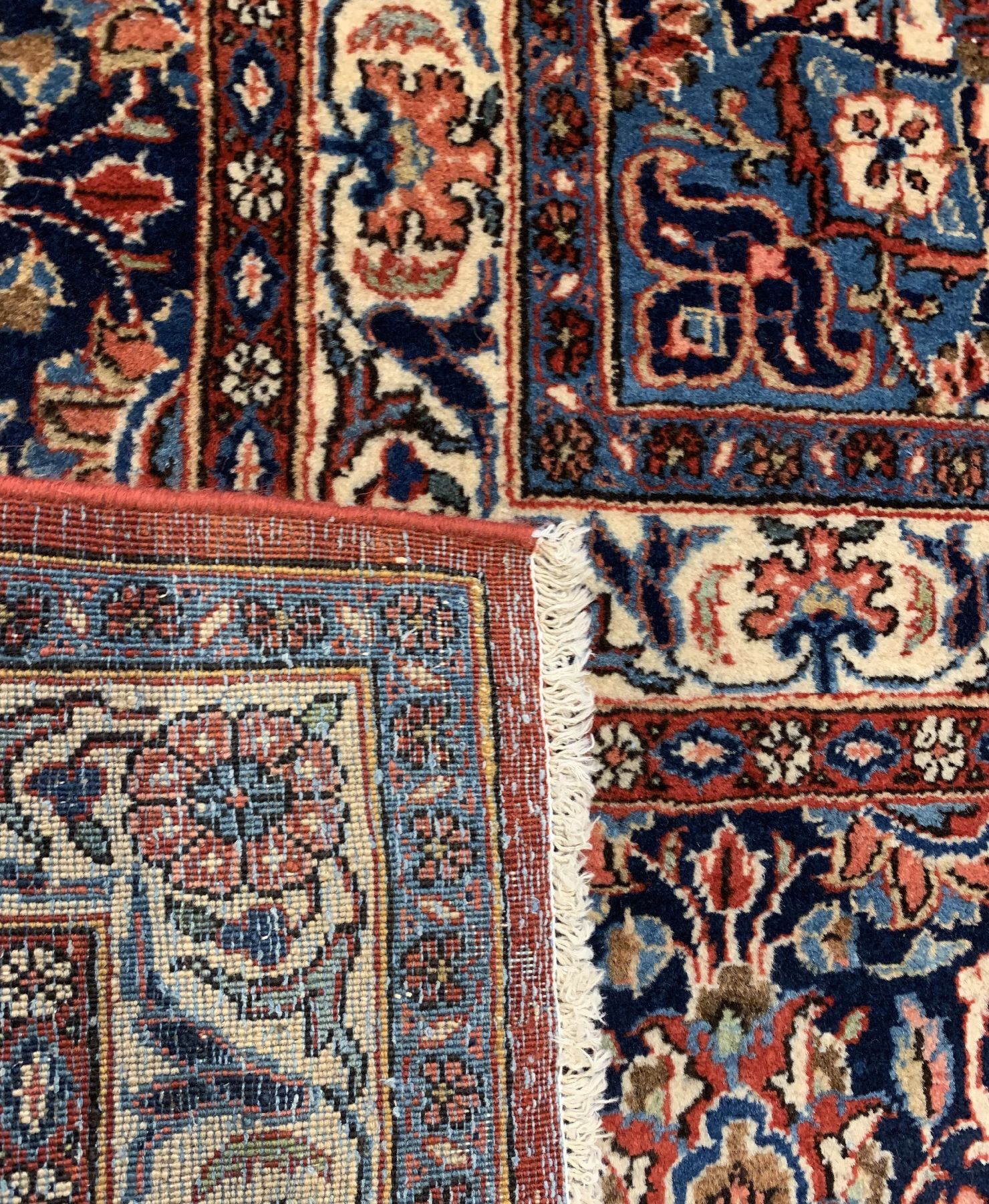 Detail f: Feiner Ghaswin antik, Persien, um 1910, Korrkwolle geknüpft auf Baumwolle, seltener Großformatiger Ghaswin mit Medallion Design, ca. 428 x 320 cm, ...