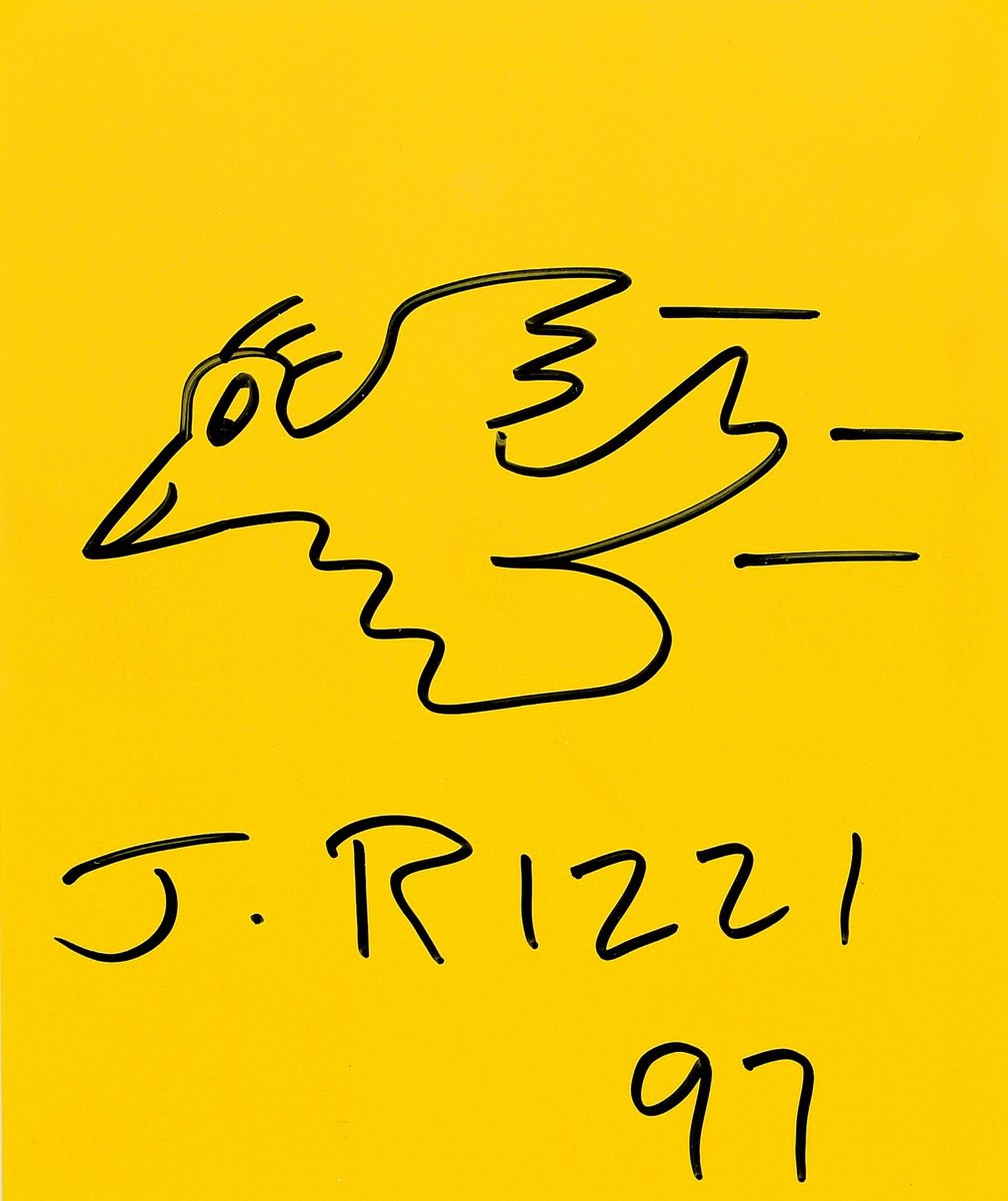 James Rizzi, 1930-2011, Filzstiftzeichnung, handsign., dat. 97, unter Glas gerahmt, ca. 34,5x30,5 cm