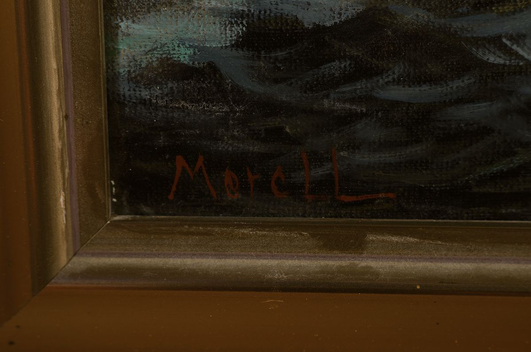 Detail a: Unbekannter Maler, Mitte 20. Jh., Dreimaster in voller Takelage auf ruhiger See, Öl/Lwd, links unten signiert Meroll o.ä., ca. 60x80cm, R. ca. ...