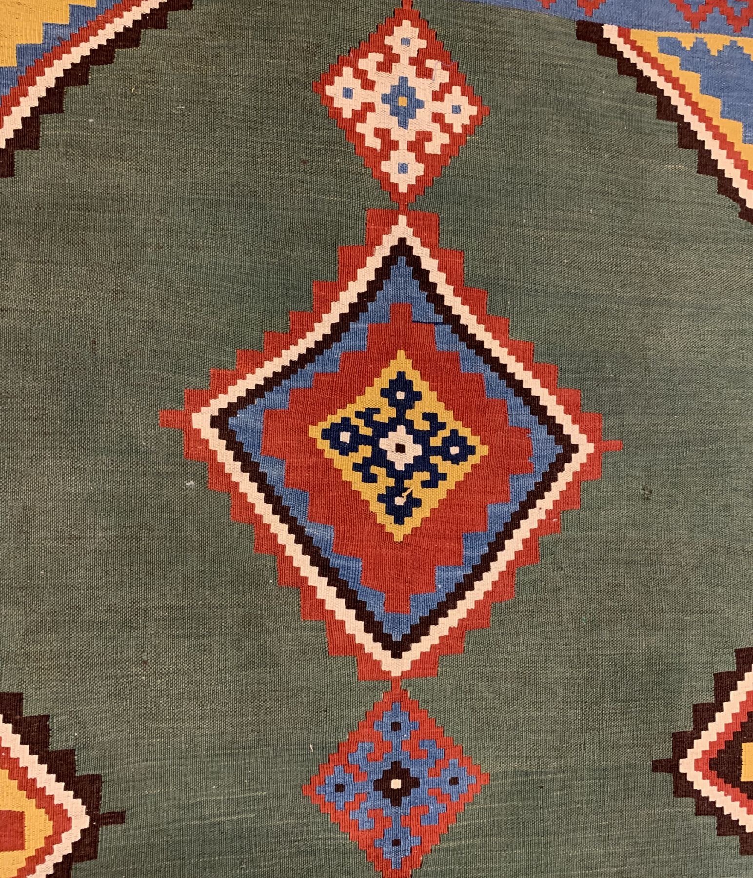 Detail c: Feiner Bunter Gaschgai Kelim, Südwestpersien, um 1910/1920, Wolle gewebt auf Wolle, hochwertige Nomadenarbeit, ausdruckstarke Naturfarben, ca, 270 ...