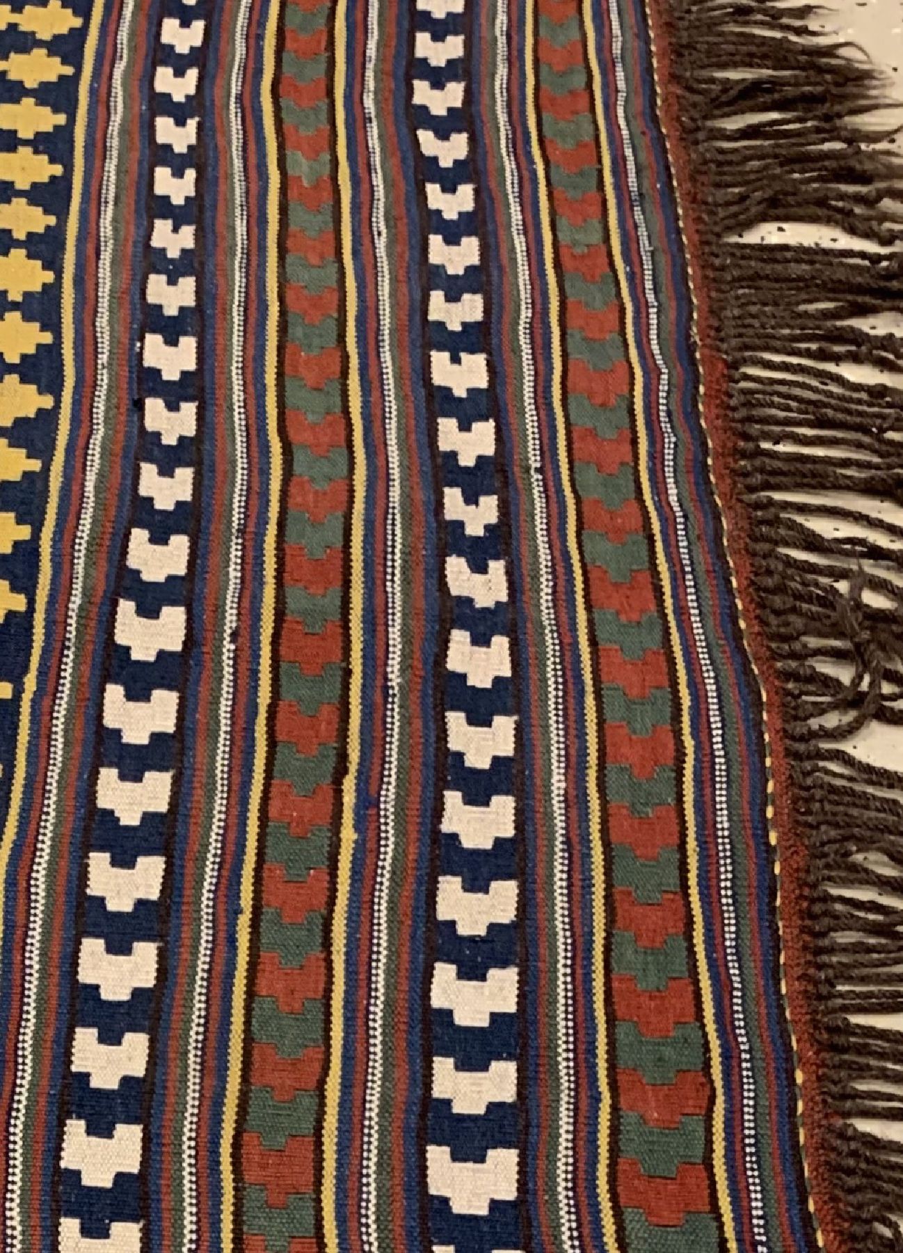 Detail d: Feiner Bunter Gaschgai Kelim, Südwestpersien, um 1910/1920, Wolle gewebt auf Wolle, hochwertige Nomadenarbeit, ausdruckstarke Naturfarben, ca, 270 ...