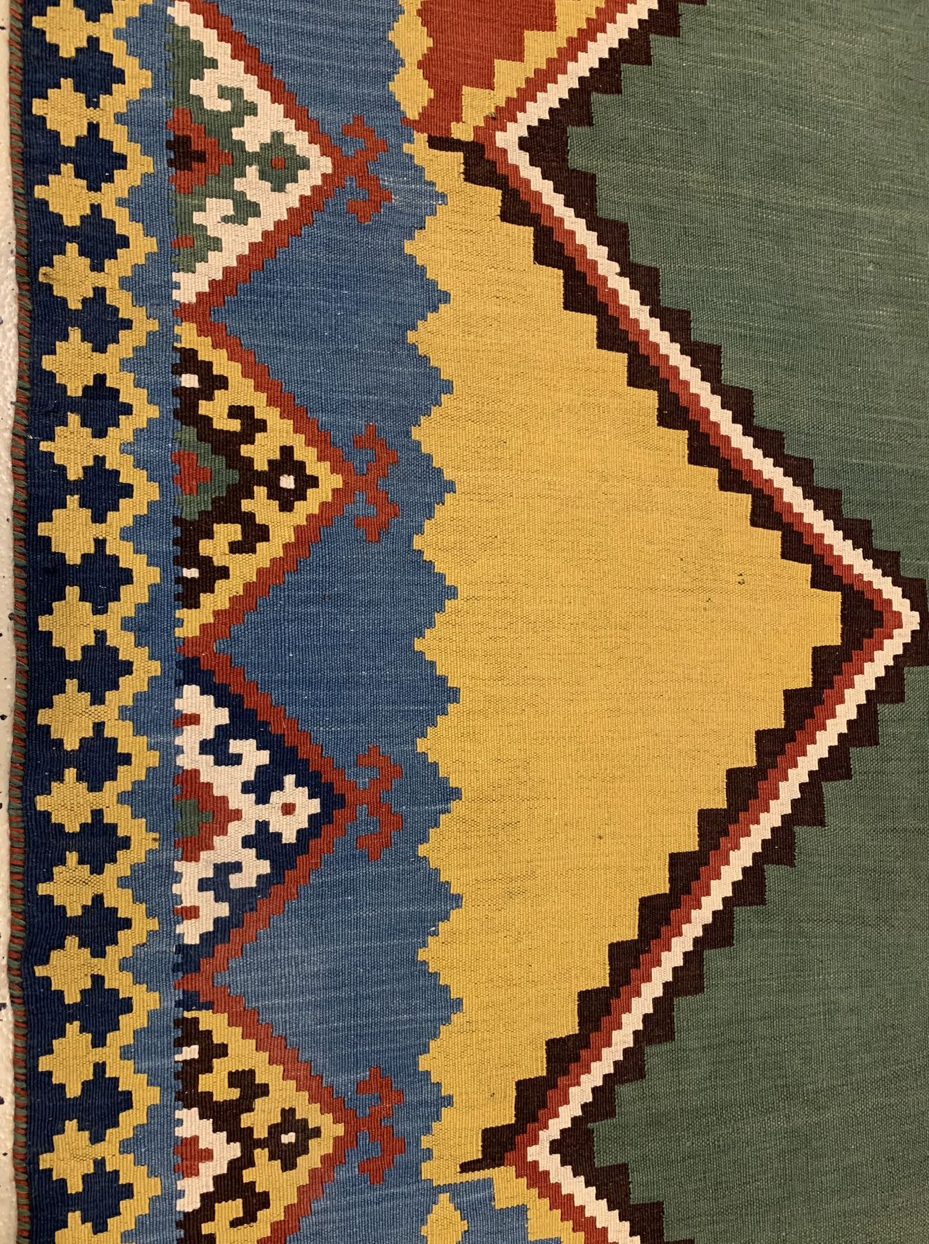Detail e: Feiner Bunter Gaschgai Kelim, Südwestpersien, um 1910/1920, Wolle gewebt auf Wolle, hochwertige Nomadenarbeit, ausdruckstarke Naturfarben, ca, 270 ...