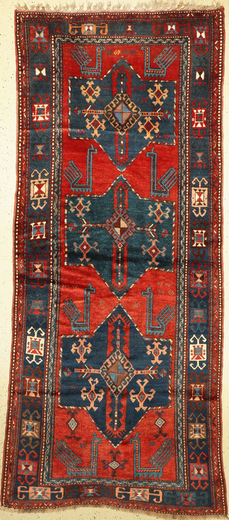 Armenischer Kazak antik, Kaukasus, um 1910,Wolle auf Wolle, ca. 310 x 137 cm, Leichte Gebrauchsspuren