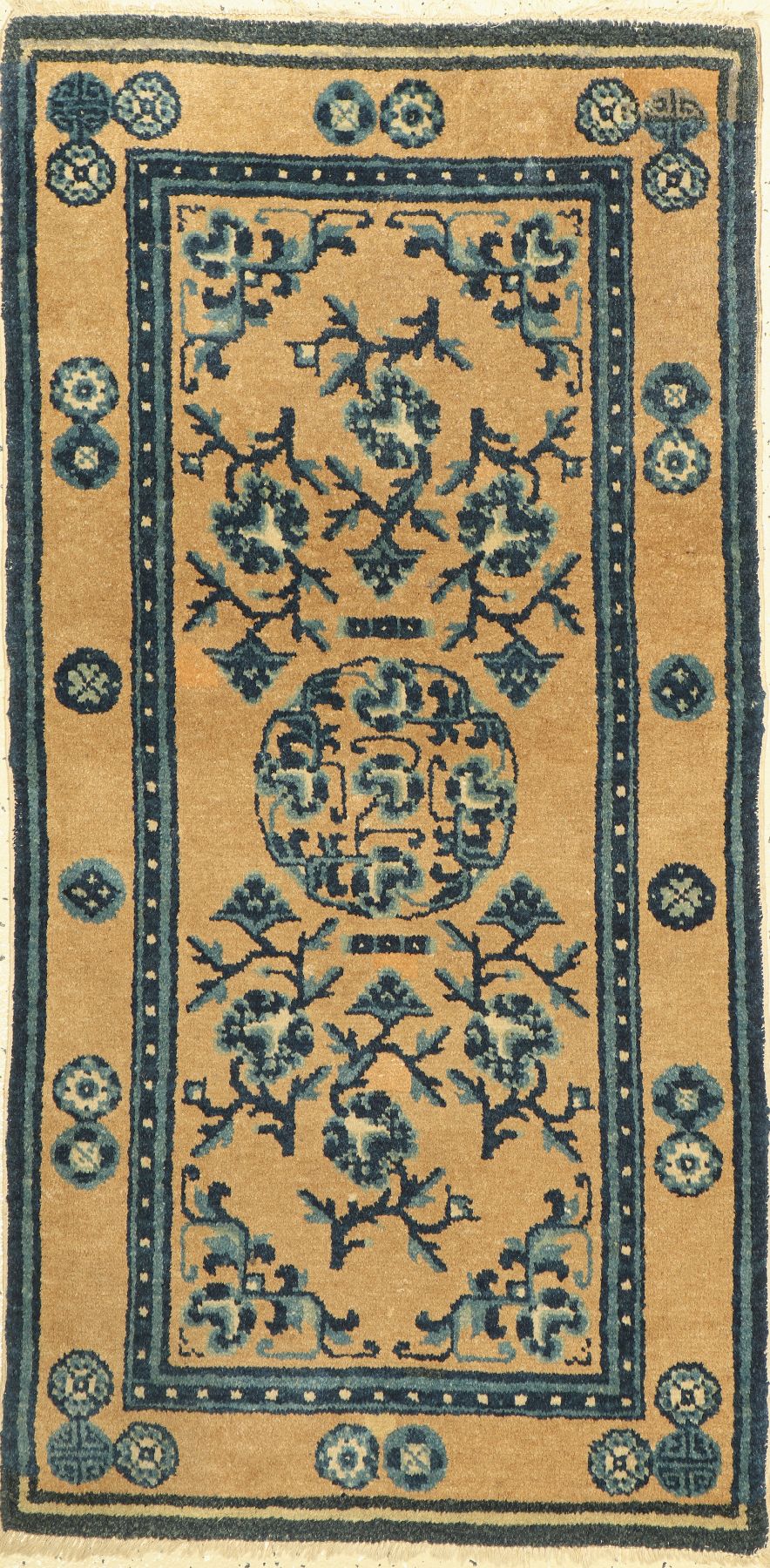 Pao Tow,antik China, um 1920, Wolle auf Baumwolle, ca. 134 x 68 cm, guter Zustand, alte Restaurierungen