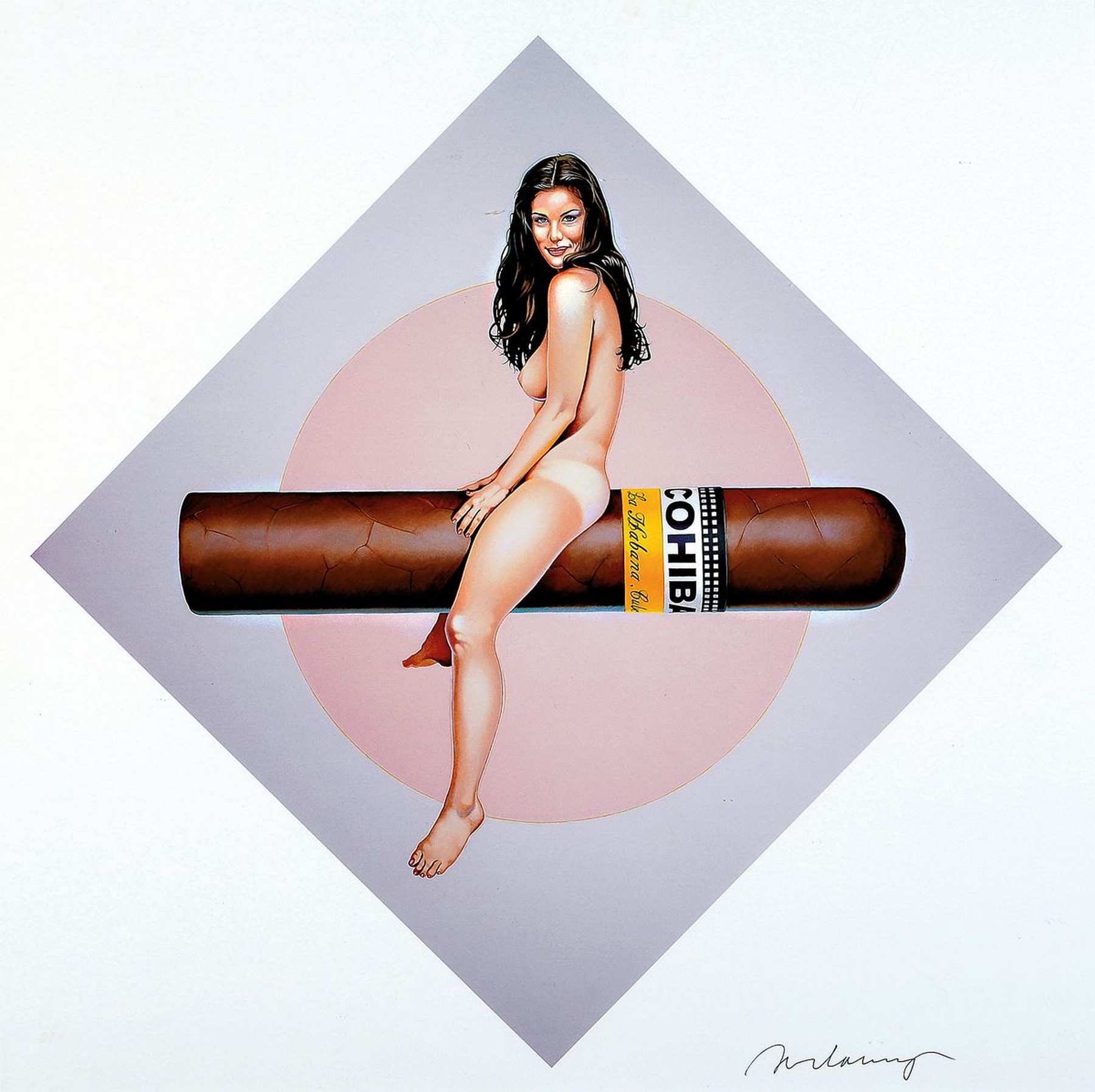 Mel Ramos, 1935-2018, Offsetlithografie von 2004, "Have-a-Havana", handsign., unter Plexiglas gerahmt, gesamt ca. 58,5x58,5 cm , l. gebrsp.
