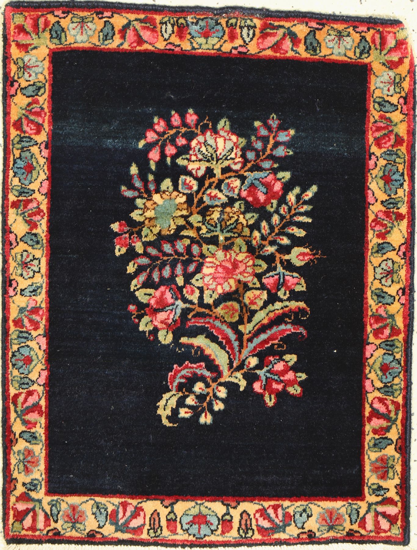 Kerman Lawar, Persien, um 1940, Korkwolle, ca. 66 x 50 cm, guter Zustand, kleine Restaurierung