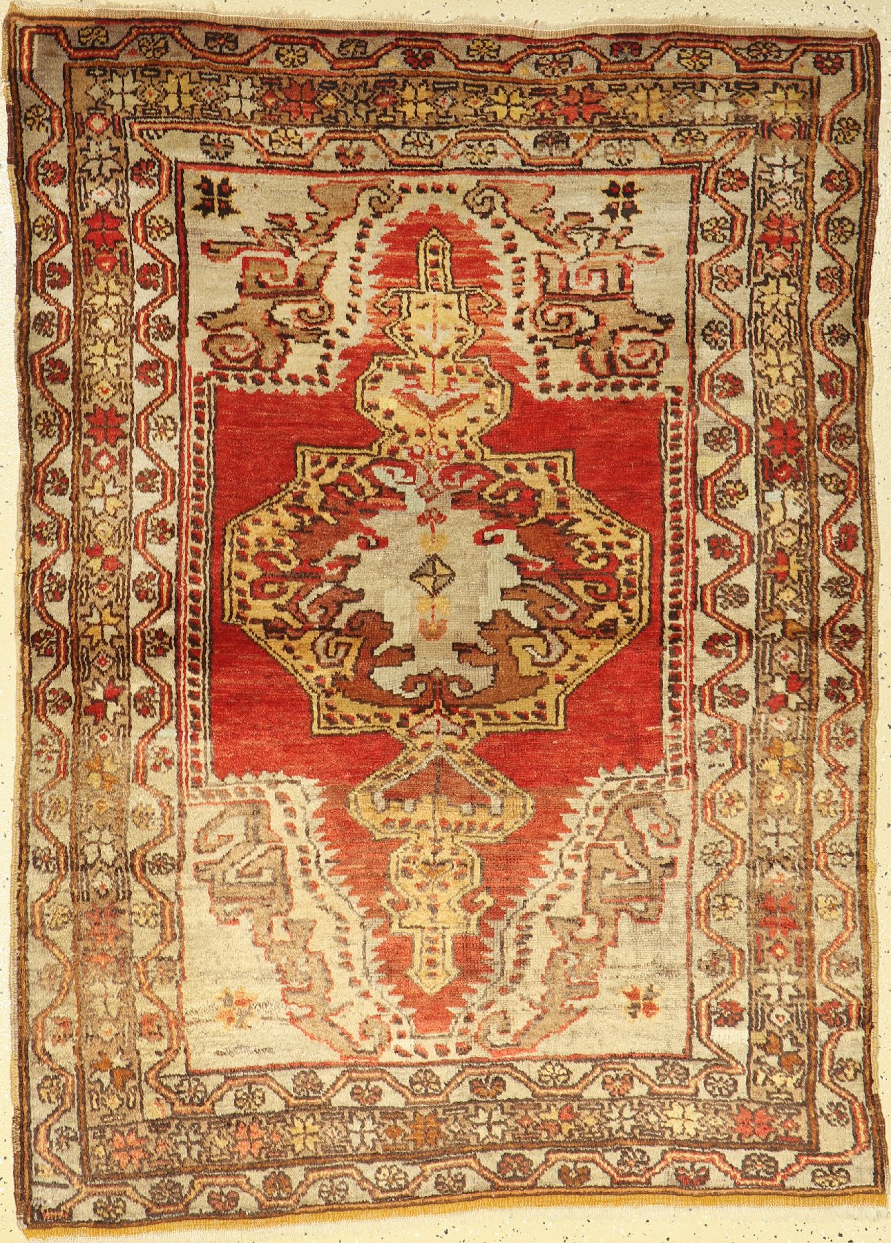 Yürük alt, Türkei, um 1940, Wolle auf Wolle, ca. 160 x 117 cm, Leichte Gebrauchsspuren, alte Restaurierungen