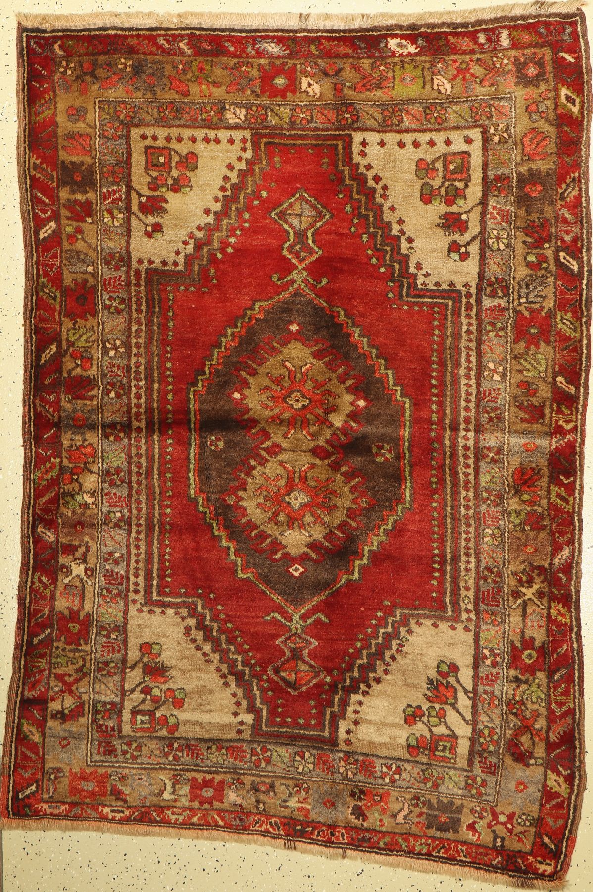 Konya alt, Türkei, um 1950, Wolle auf Wolle, ca. 200 x 135 cm, Mittlere Gebrauchsspuren