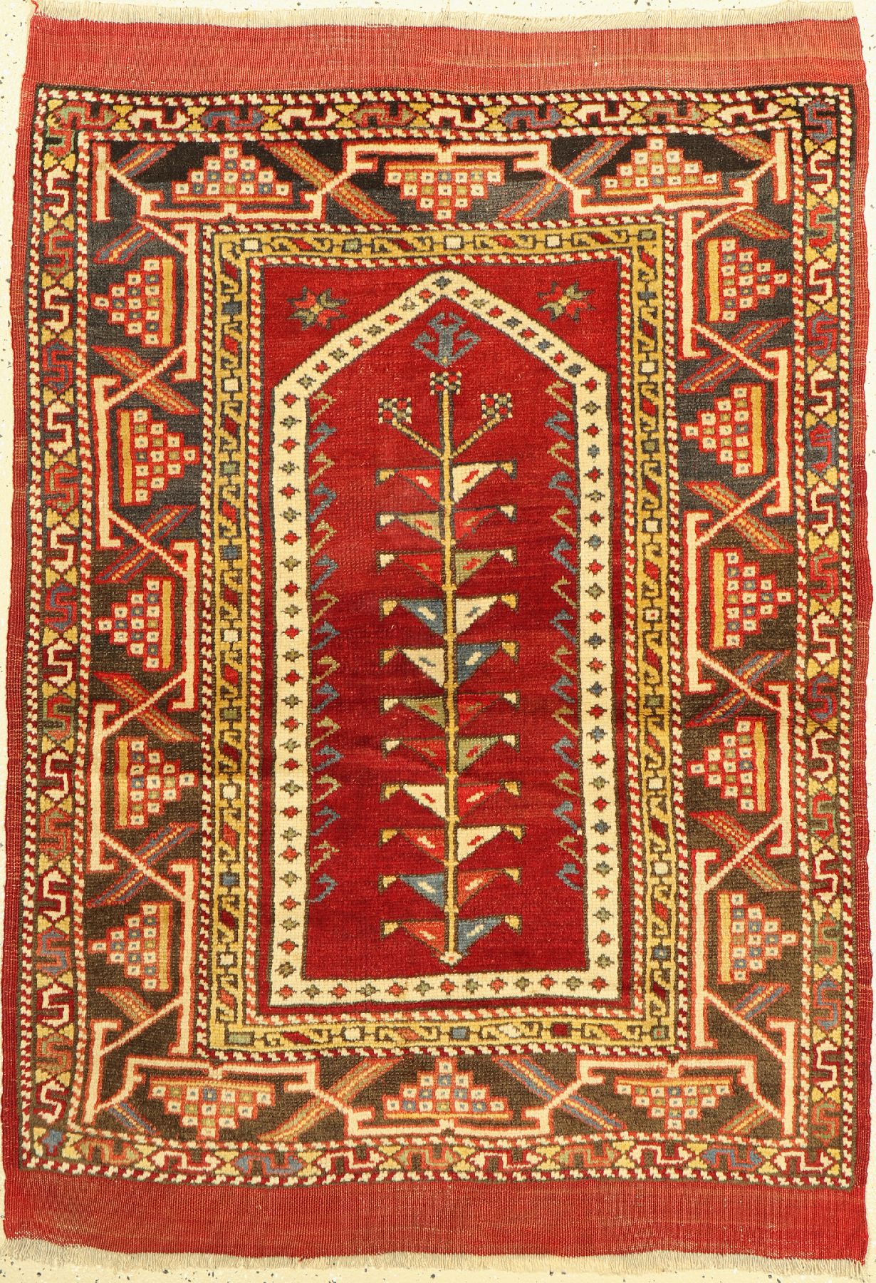 Konya alt, Türkei, um 1950, Wolle auf Wolle, ca. 140 x 100 cm, Leichte Gebrauchsspuren