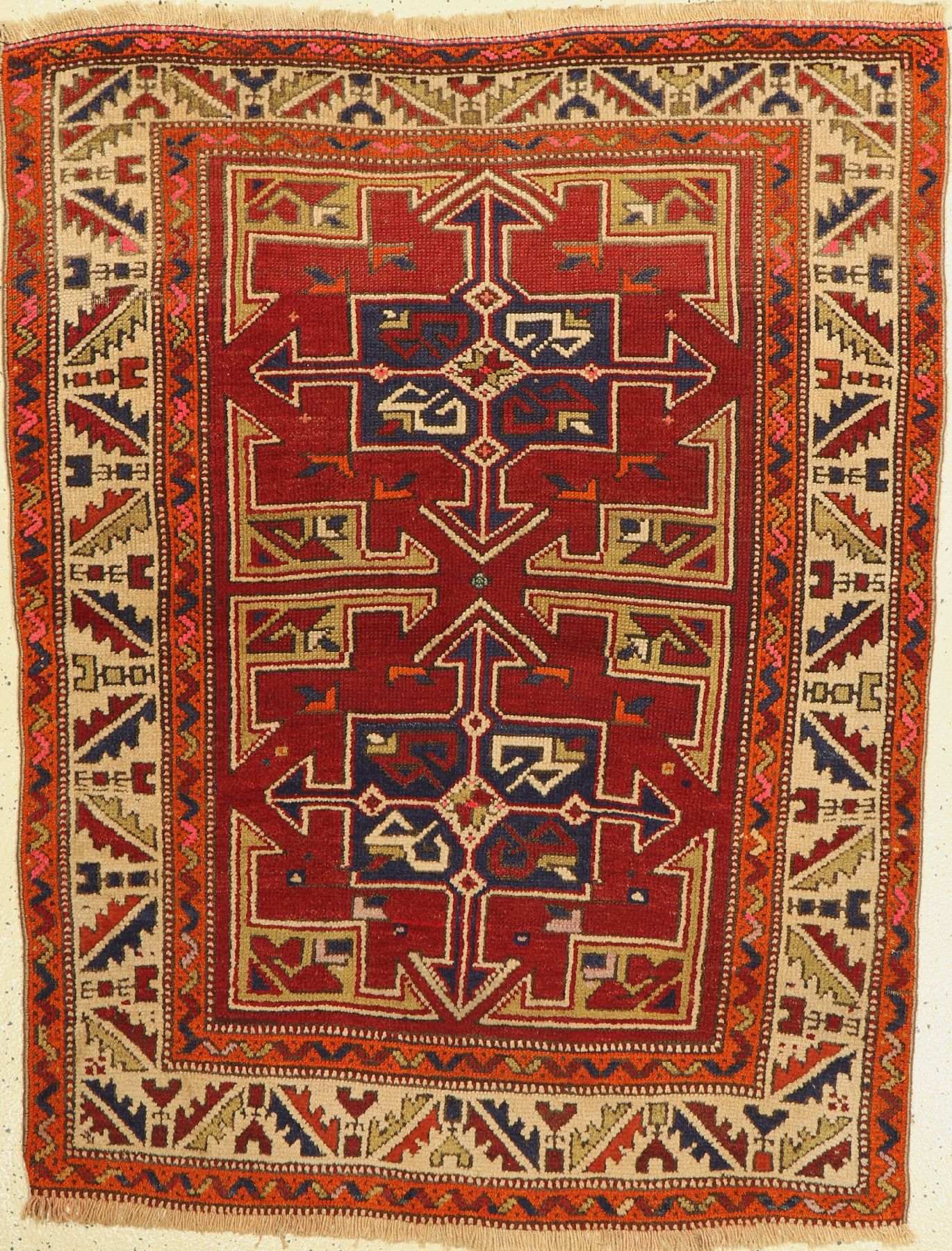 Bergama antik, Türkei, um 1920, Wolle auf Wolle, ca. 145 x 115 cm, gleichmäßig dünn