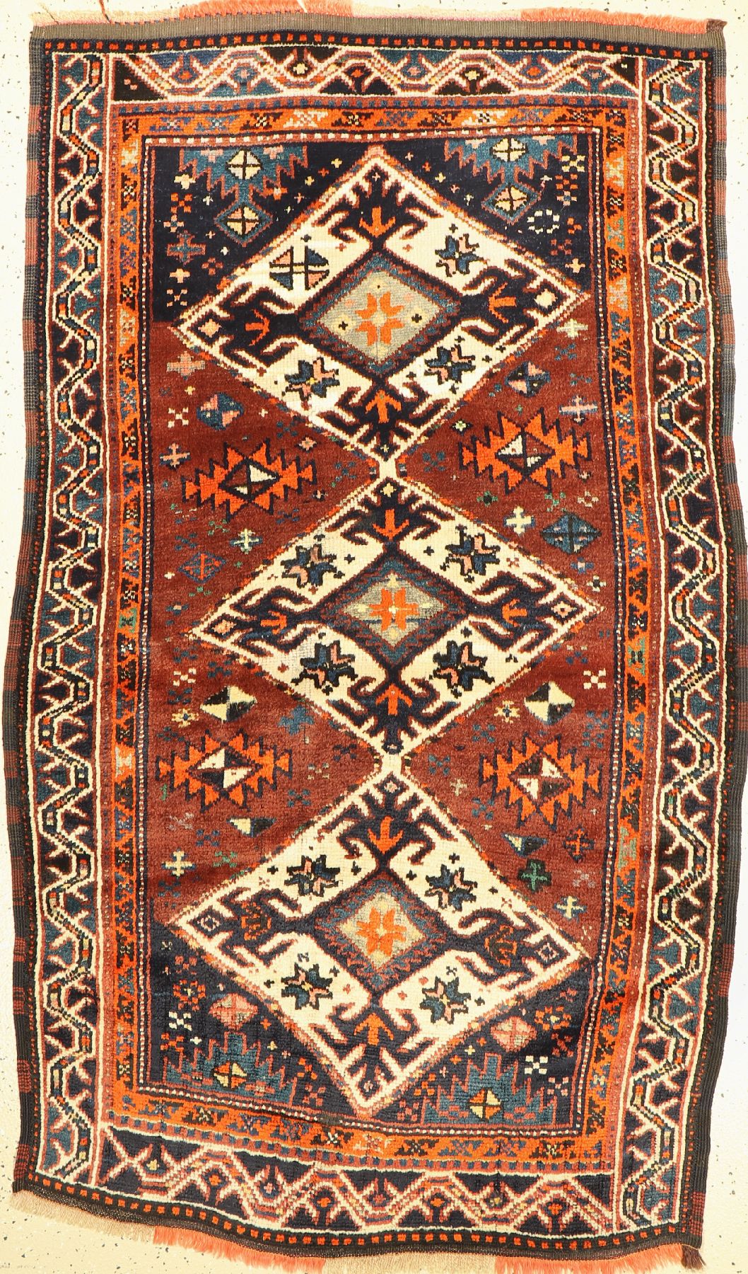 Yürük antik, Türkei, um 1920, Wolle auf Wolle, ca. 190 x 117 cm, Leichte Gebrauchsspuren