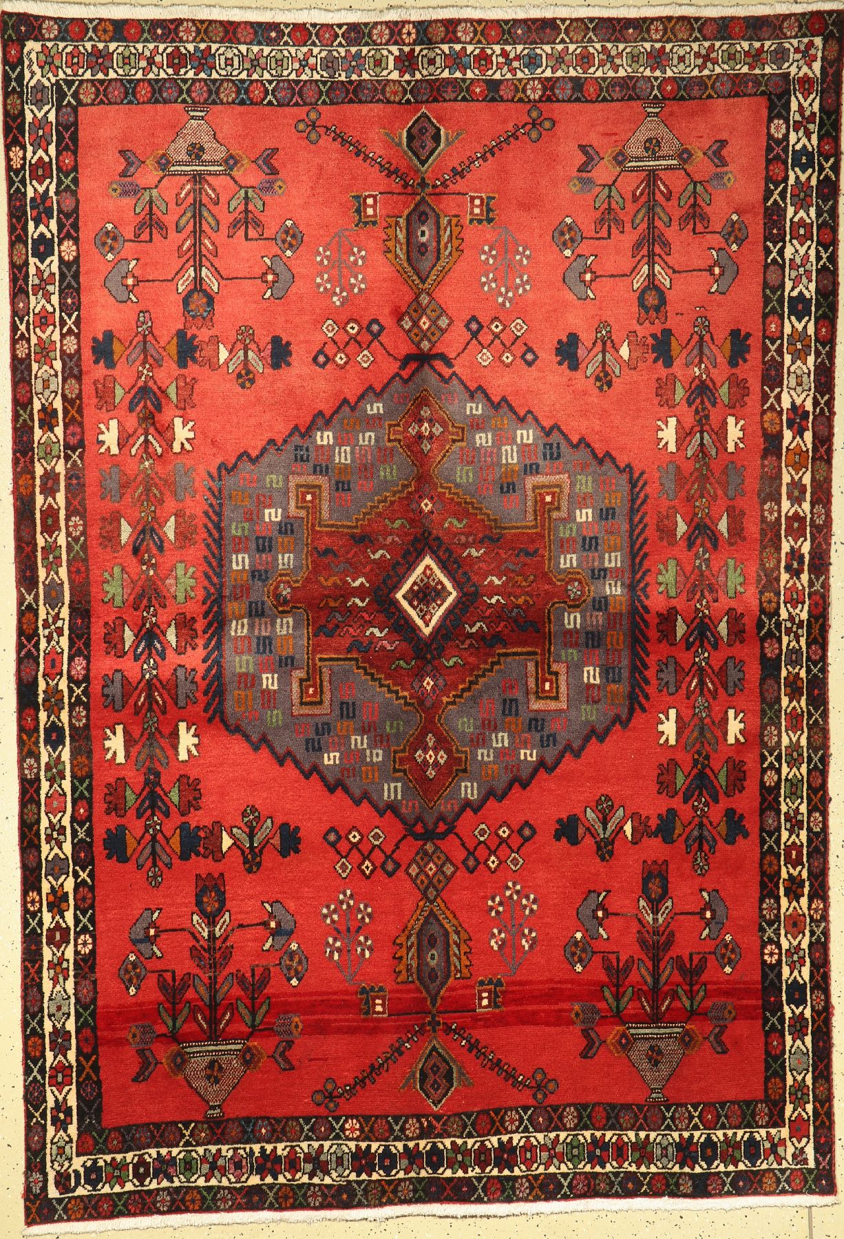 Sirdjan alt, Persien, ca. 60 Jahre, Wolle auf Baumwolle, ca. 230 x 160 cm, guter Zustand, Fleckig