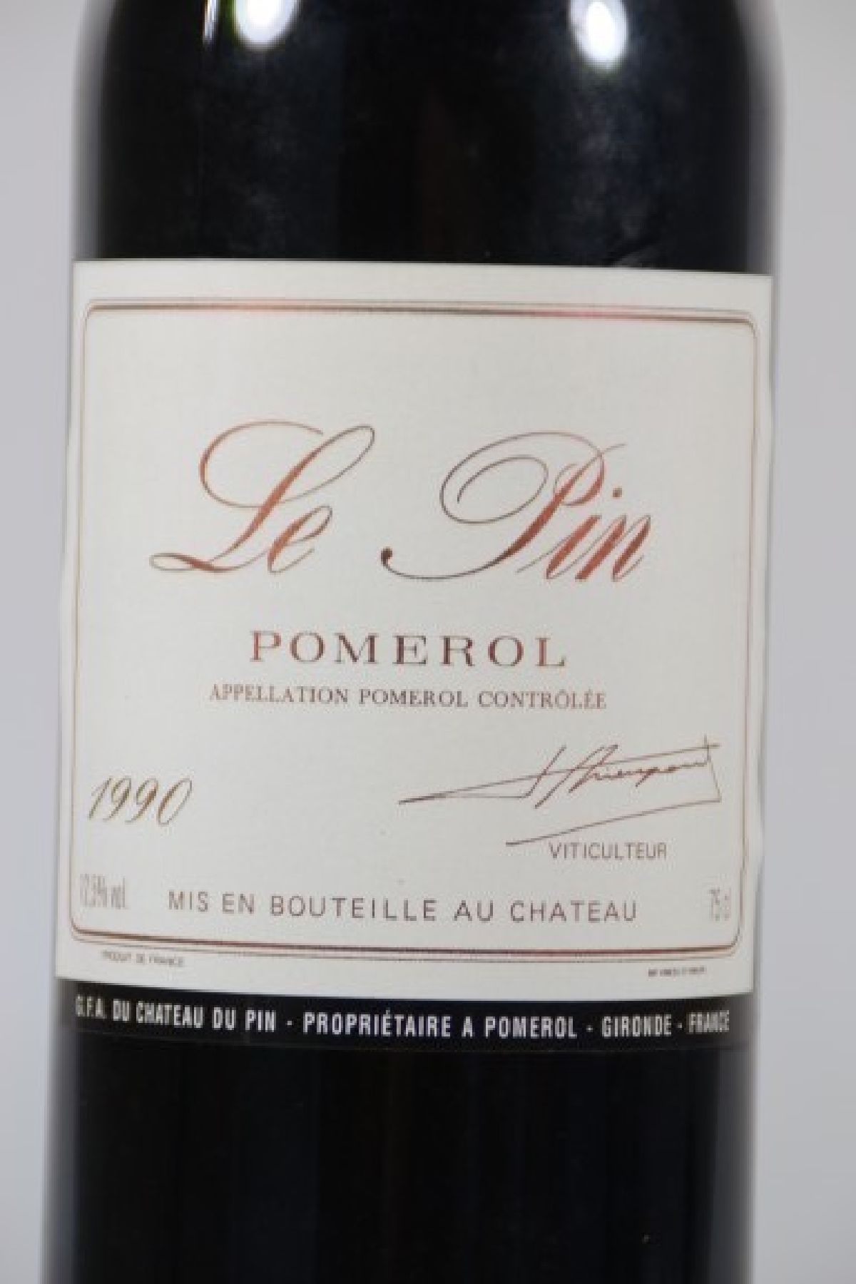Detail a: 1 Flasche 1990 Le Pin, Pomerol, Appelation Pomerol controlée, 75cl, 12.5Vol%