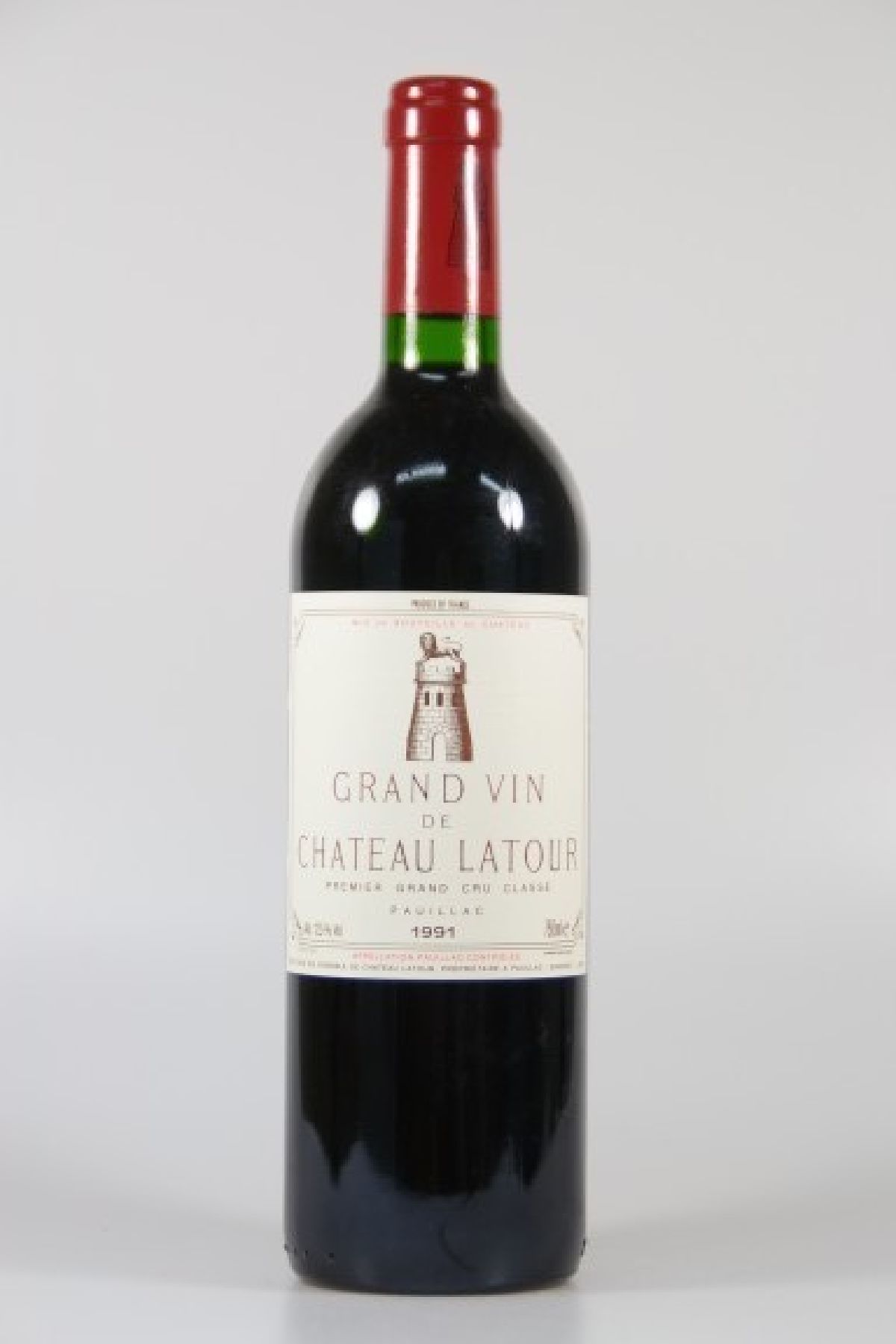 1 Flasche Chateau Latour 1991, Premier Grand Cru Classe, ca. 75cl, 12.5% vol., Füllstand into neck, unverkostet, Bewertung Wine Spectator 91/100 ...