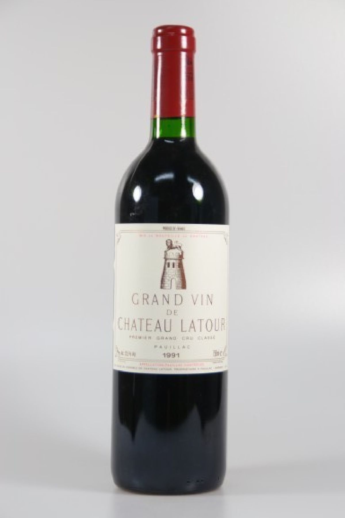1 Flasche Chateau Latour 1991, Premier Grand Cru Classe, ca. 75cl, 12.5% vol., Füllstand into neck, unverkostet, Bewertung Wine Spectator 91/100 ...