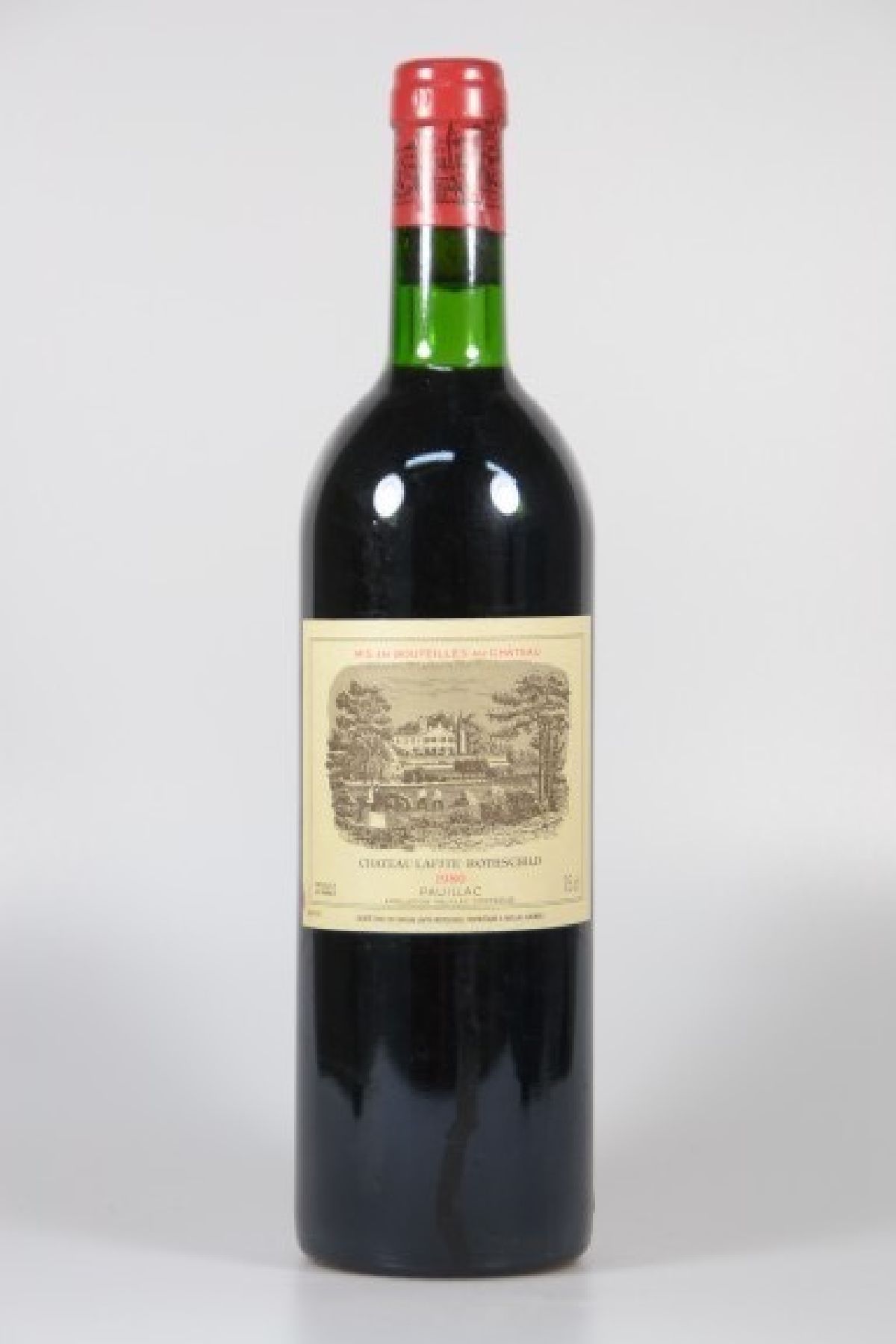 1 Flasche Chateau Lafite Rothschild 1980, Pauillac, Premier Grand Cru Classe, ca. 75cl, Füllstand into neck, hervorragender Erhaltungszustand, ...