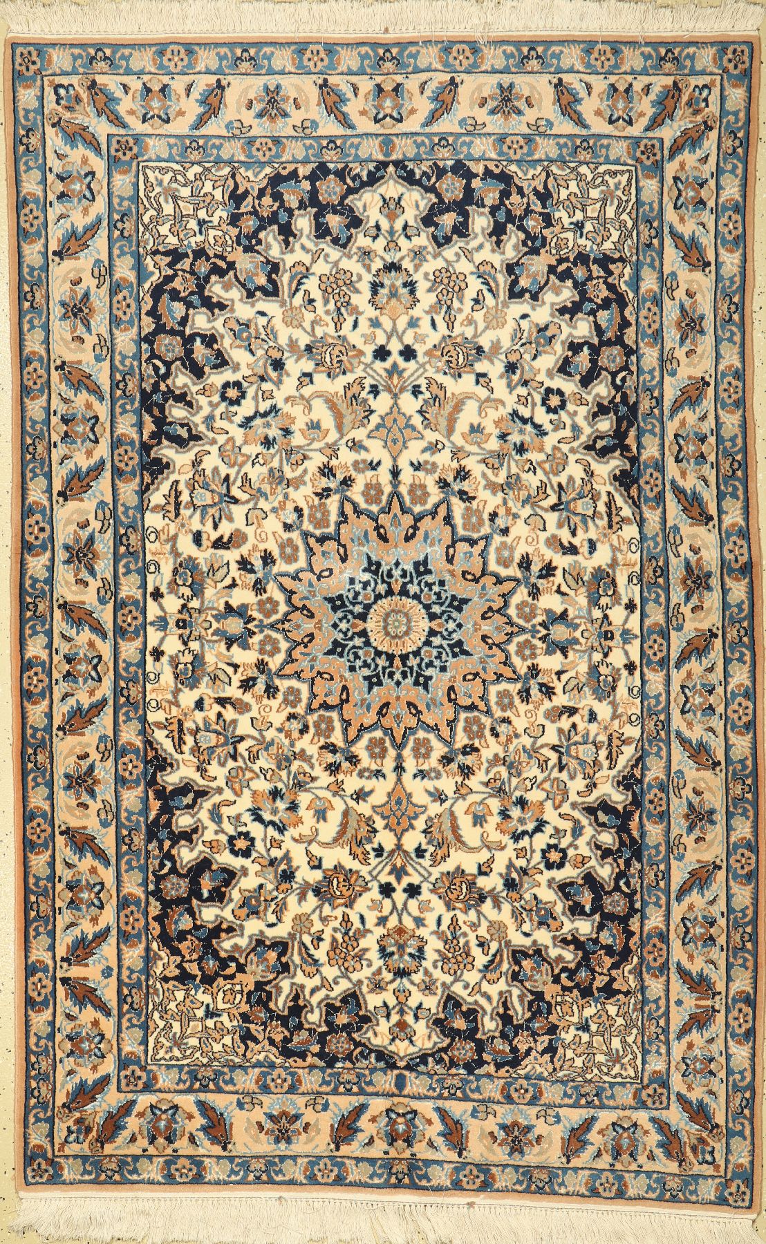 Nain fein(9La), Persien, ca. 40 Jahre, Korkwolle mit Seide, ca. 198 x 128 cm, EHZ: 2