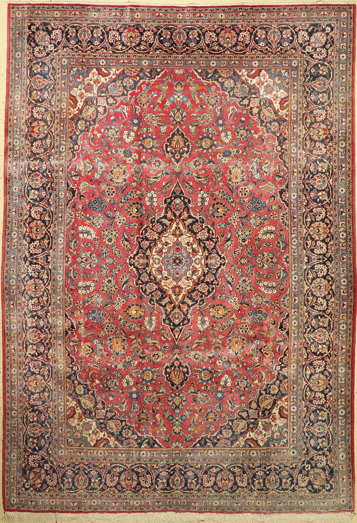Keschan alt, Persien, um 1950, Wolle auf Baumwolle, ca. 336 x 236 cm, guter Zustand, verblasst