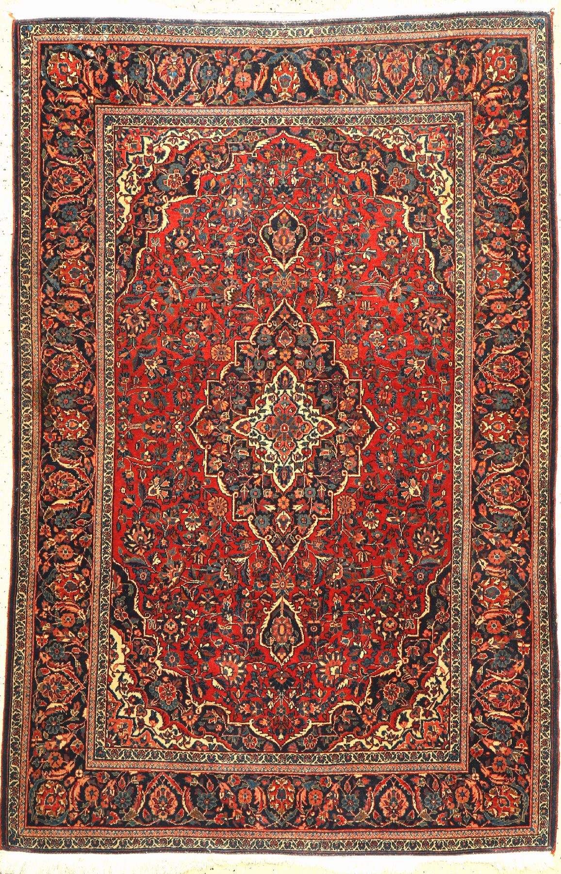 Keschan fein alt, Persien, um 1940, Korkwolle, ca. 203 x 135 cm, Leichte Gebrauchsspuren