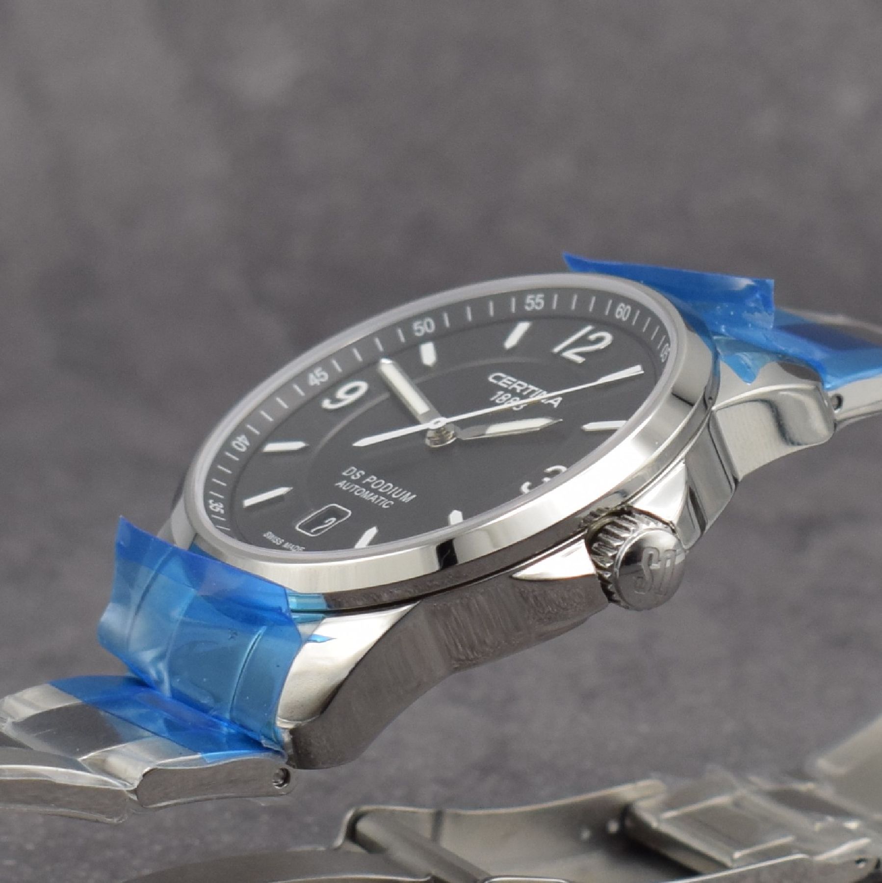 Detail e: CERTINA DS Podium ungetragene Herrenarmbanduhr in Stahl, Schweiz aktuelle Produktion, Automatik, beids. vergl. Geh., Boden aufgedr., orig. ...