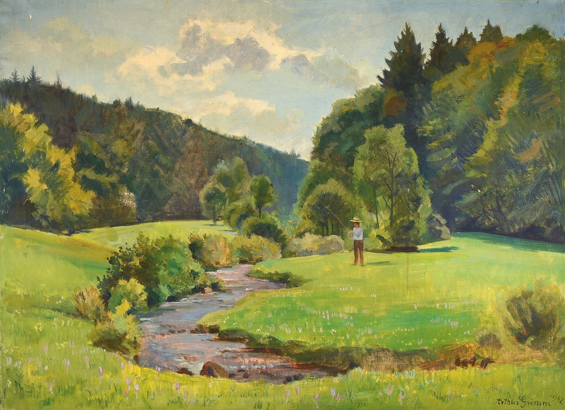 Arthur Grimm, 1883-1948 Mudau, Studium an der Akademie Karlsruhe bei Prof. Schmitt- Reuthe, bekannt mit Wilhelm Trübner, bekannter Landschaftsmaler, ...
