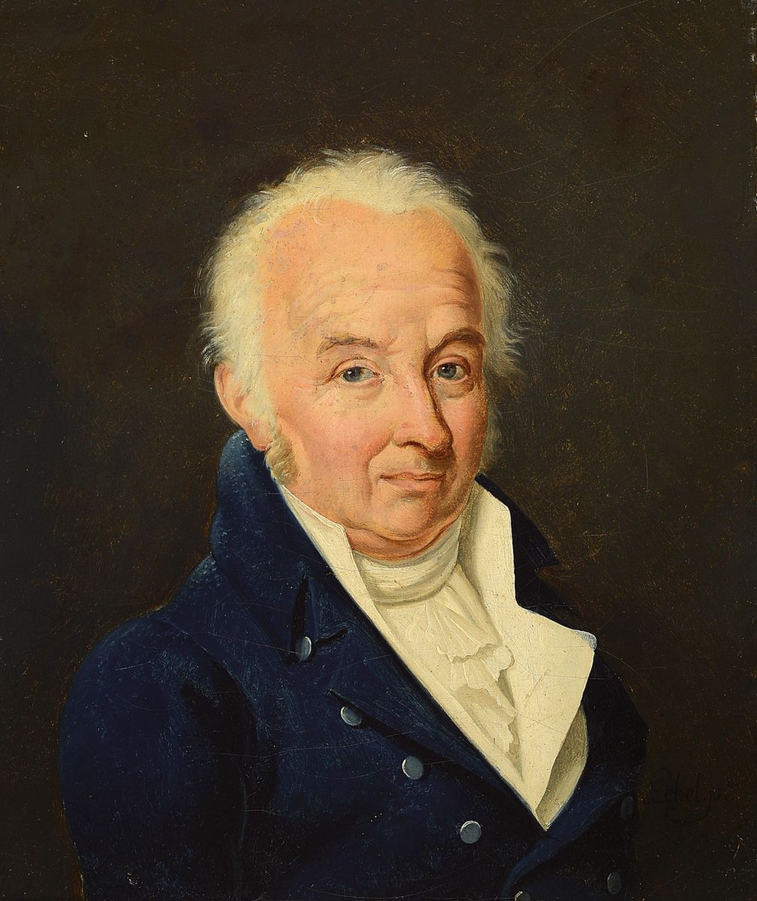 Lebel, Porträtist, um 1840, Porträt eines vornehmen Herren im Habitus des späten Klassizismus, Öl/Lwd, rechts unten signiert Lebel Pt (für ...
