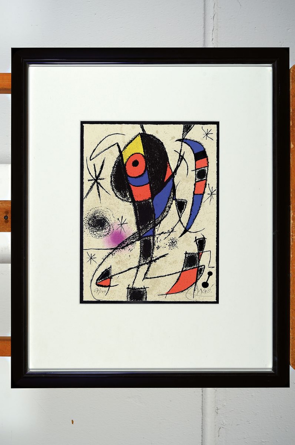 Detail k: Joan Miro, 1893 Barcelona-1983 Palma de Mallorca, Composition, Farblithographie von 1974, rechts unten handsigniert, links unten num. 57/100, WVZ ...