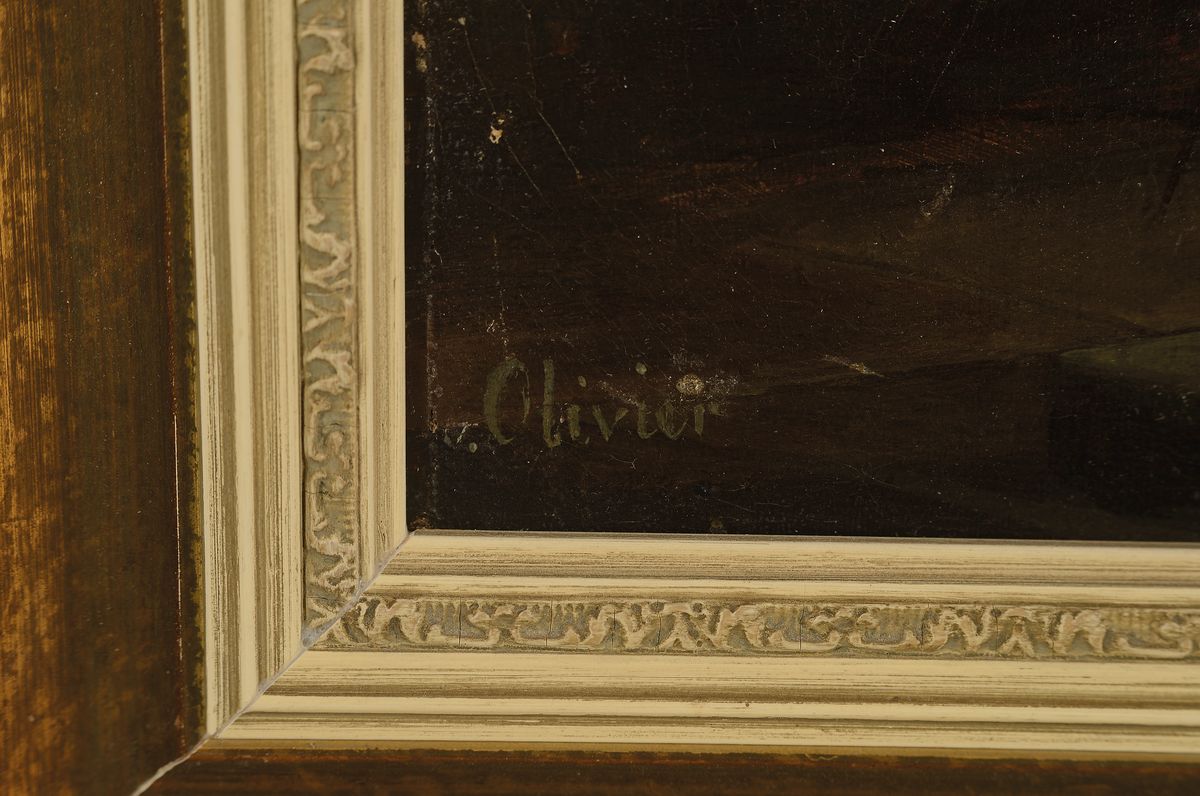 Detail a: Olivier, Künstler um 1900 bzw. der 1.H. des 20.Jh., symbolistische Szene, bühnenhafter Bildaufbau, antikisierender Kontext, Inszenierung der jungen ...