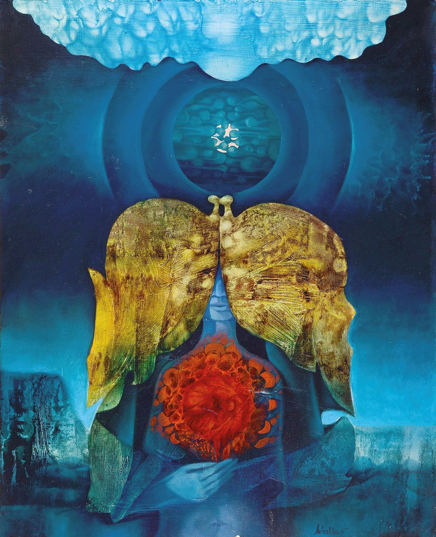 Klaus Heinrich Keller, 1938-2018 Godramstein, Kokon, Acryl/Lwd, rechts unten signiert, ca. 100x80cm
