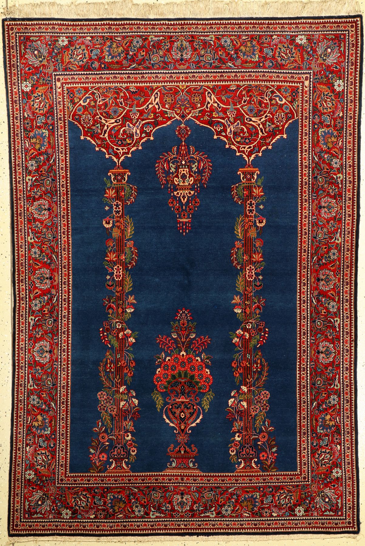 Keschan Kork fein, Persien, um 1930/1940, Korkwolle, ca. 200 x 134 cm, guter Zustand, Zwei kleine restaurierte Stellen.