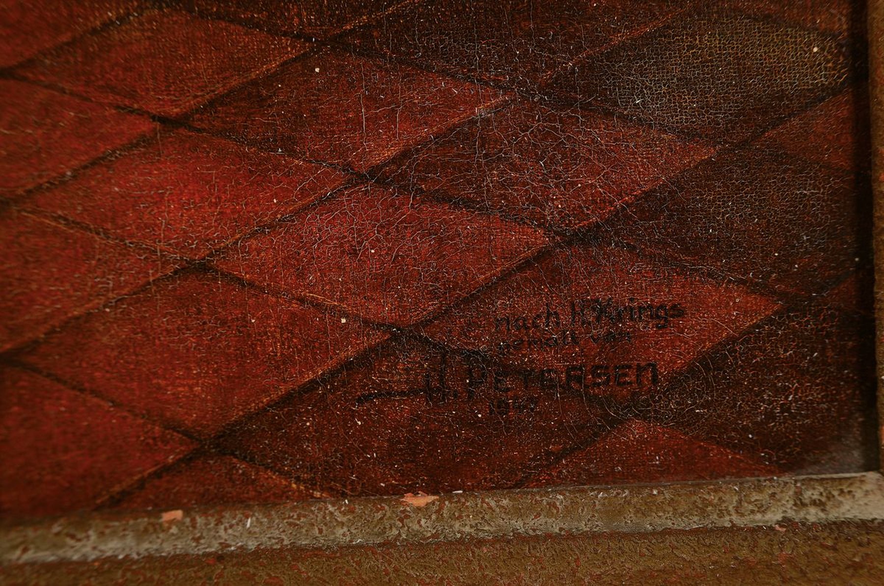 Detail a: H. Petersen, Nachvollzug um 1900, Darstellung eines Biedermeierzimmers nach holländischem Vorbild des 17. Jh., Mutter von Rücken ausgesehen im ...