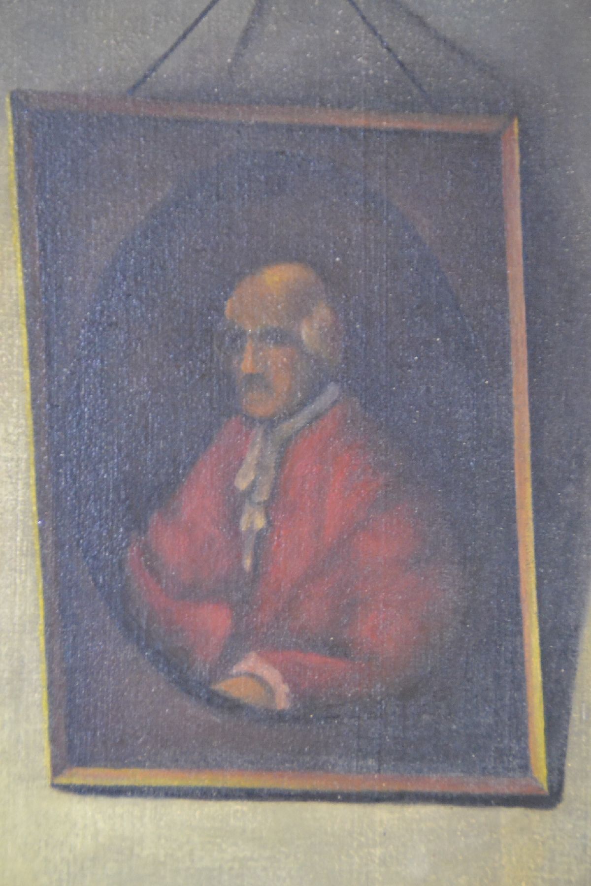 Detail c: H. Petersen, Nachvollzug um 1900, Darstellung eines Biedermeierzimmers nach holländischem Vorbild des 17. Jh., Mutter von Rücken ausgesehen im ...