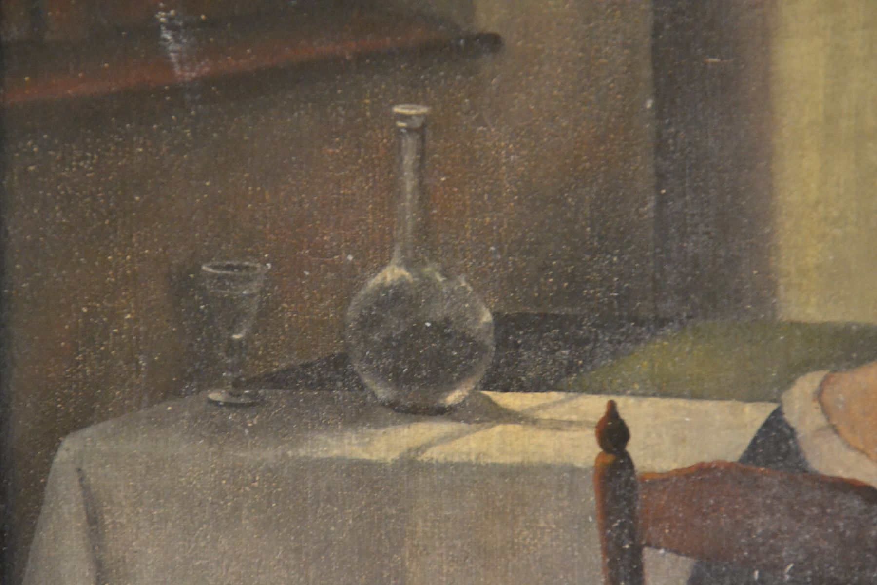 Detail e: H. Petersen, Nachvollzug um 1900, Darstellung eines Biedermeierzimmers nach holländischem Vorbild des 17. Jh., Mutter von Rücken ausgesehen im ...