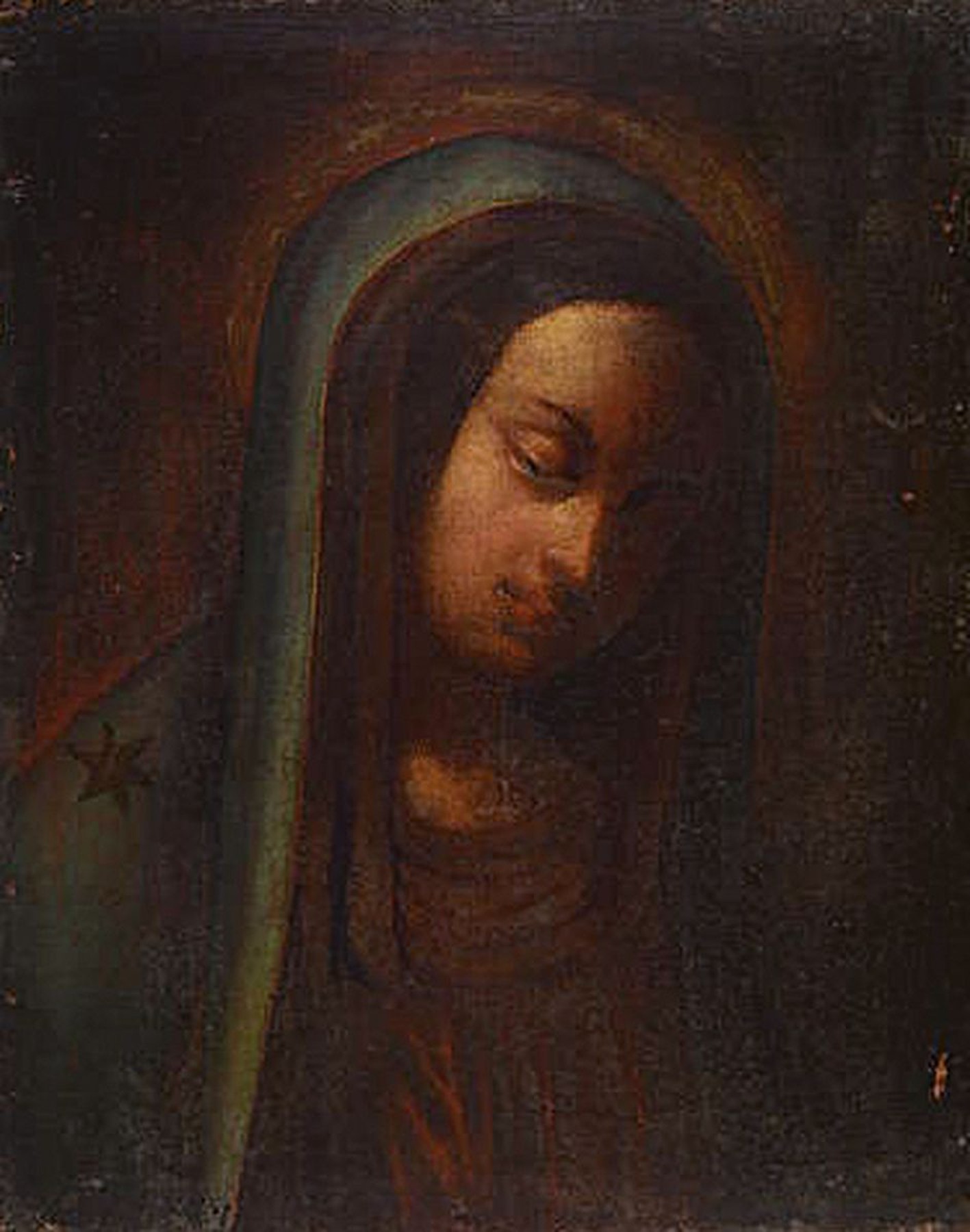 Unbekannter Künstler, süddeutsch, um 1830, Darstellung der Maria Magdalena, Öl/Lwd, (mittig beschädigt), doubliert, unsigniert, ca. 55x44cm