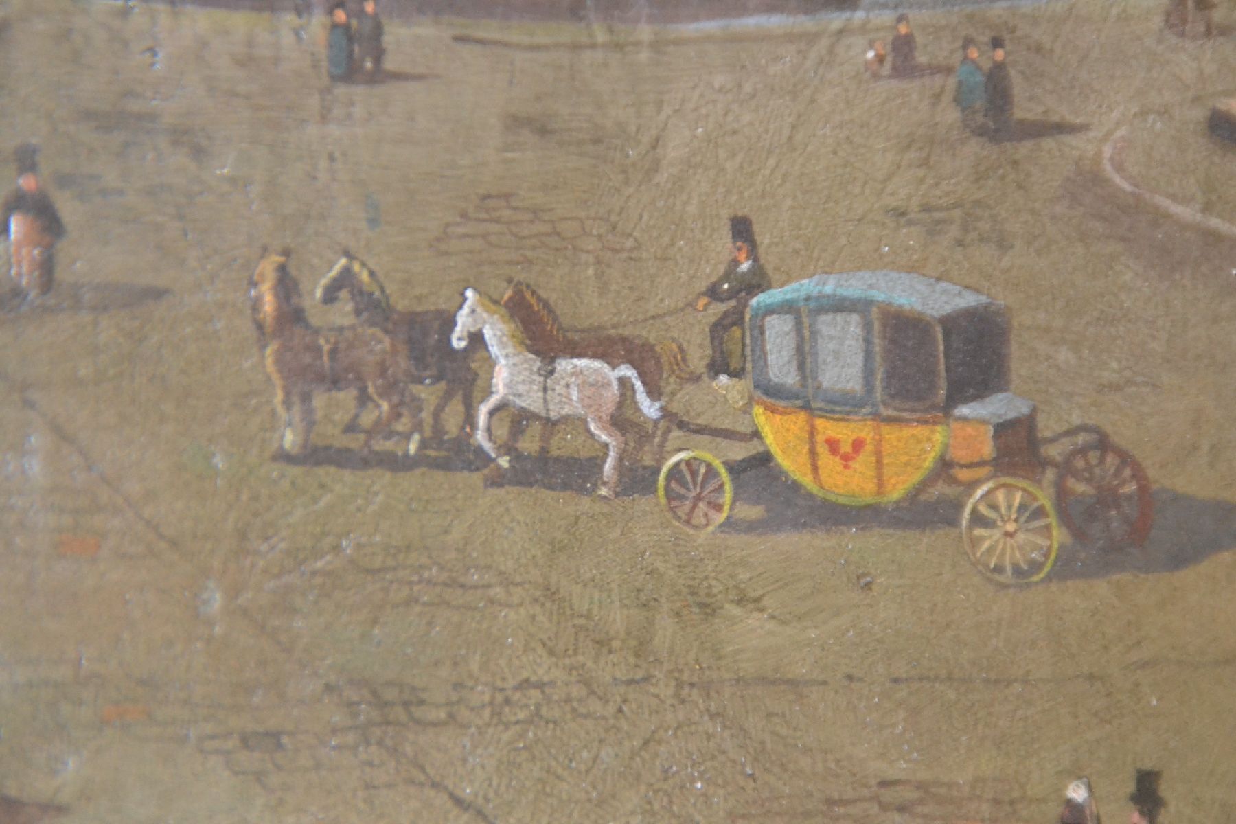 Detail c: Ungedeuteter osteuropäische Künstler, um 1830, Roter Platz in Moskau mit Blick auf die Basilius-Kathedrale und den Kreml, fast dokumentarische ...