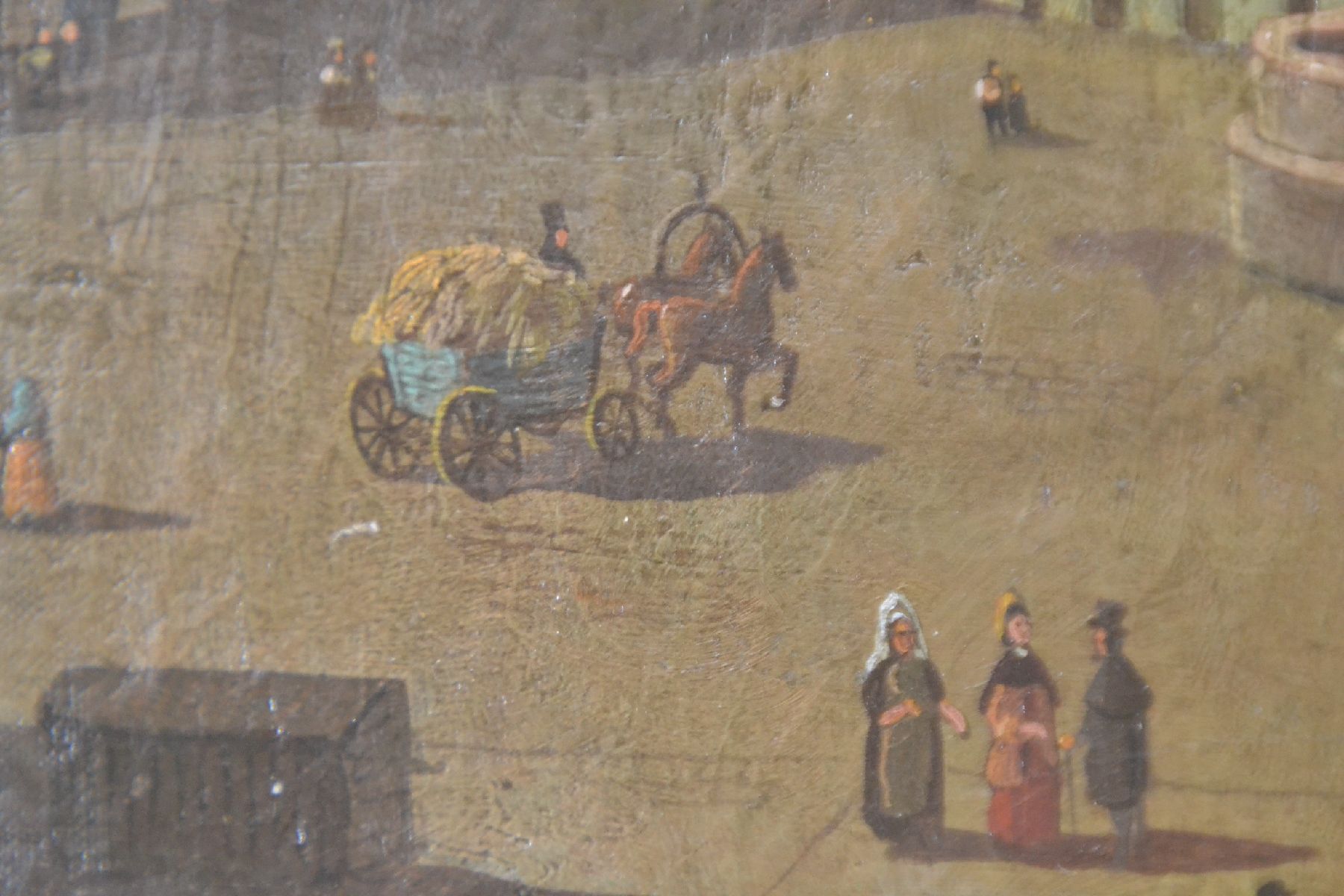 Detail d: Ungedeuteter osteuropäische Künstler, um 1830, Roter Platz in Moskau mit Blick auf die Basilius-Kathedrale und den Kreml, fast dokumentarische ...