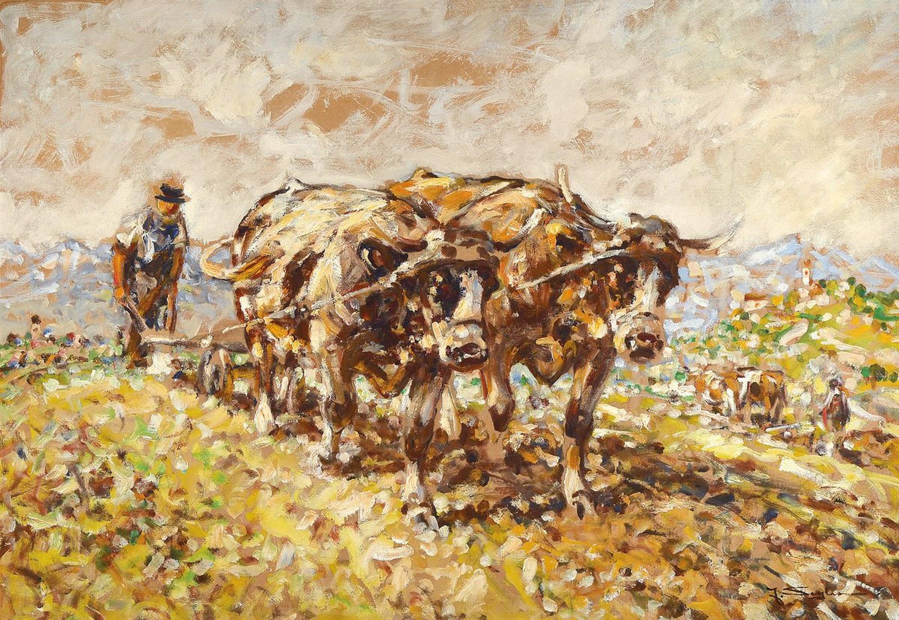 Julius Seyler, 1873 München - 1955, Studium an der Akademie München, bekannter Schüler von Heinrich von Zügel, nahm an Freiluftstudien in Wörth ...