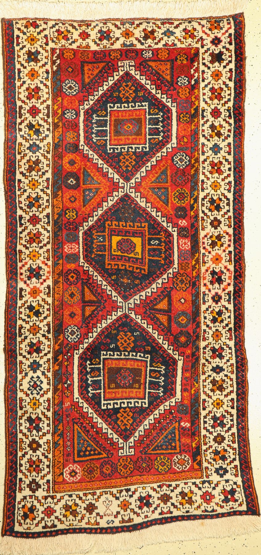 Malatia alt, Türkei, um 1930, Wolle auf Wolle, ca. 223 x 106 cm, Mittlere Gebrauchsspuren, verkürzt