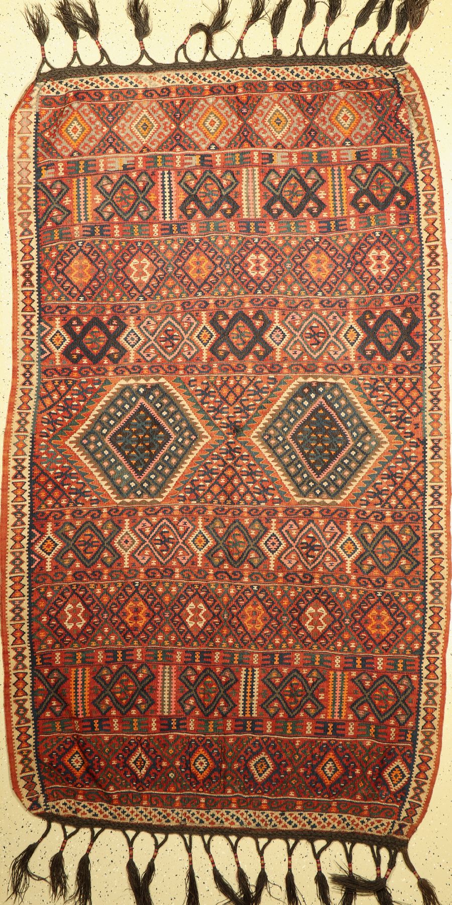 Malatia Kelim, Türkei, um 1940, Wolle auf Wolle, ca. 236 x 137 cm, guter Zustand, kleines Loch