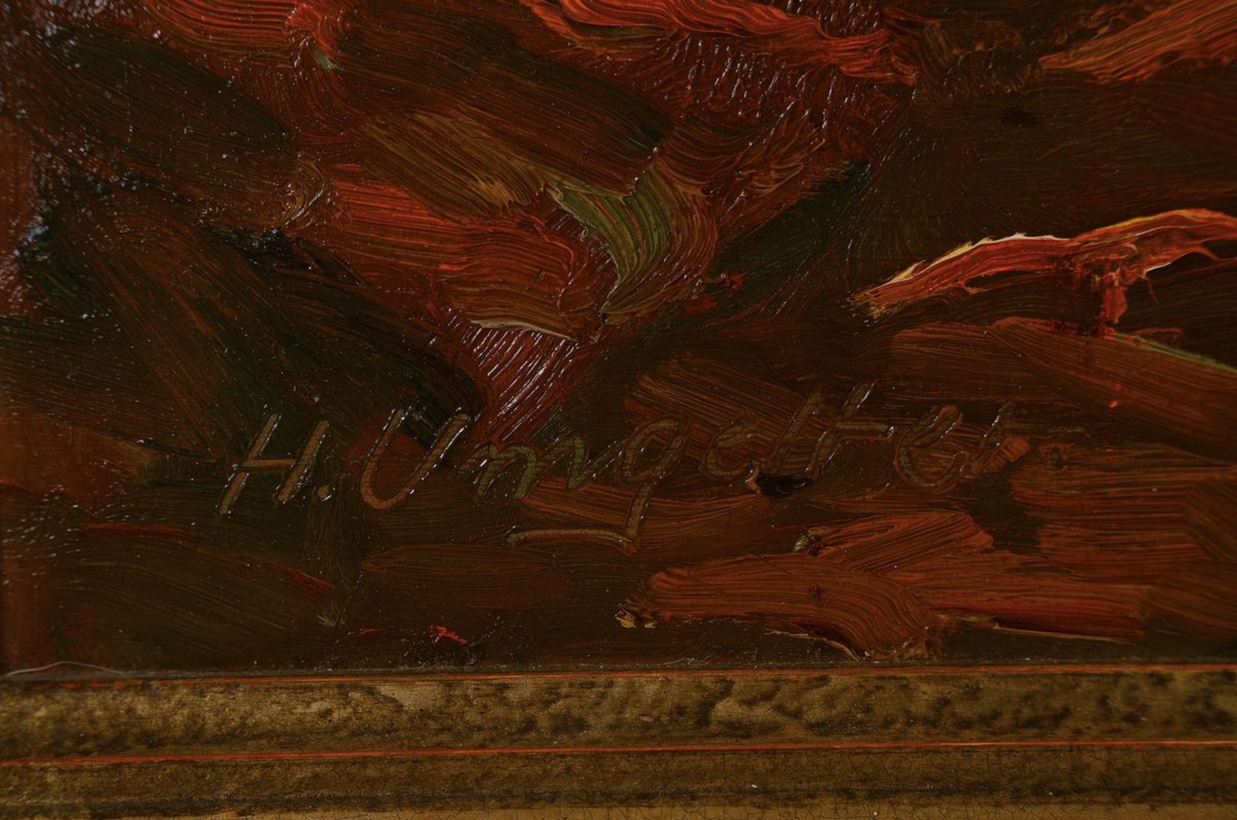 Detail a: Hermann Umgelter, 1891 - 1962 Stuttgart, Waldlandschaft, Öl/Malkarton, signiert, ca. 58 x 76 cm, Rahmen l. best.